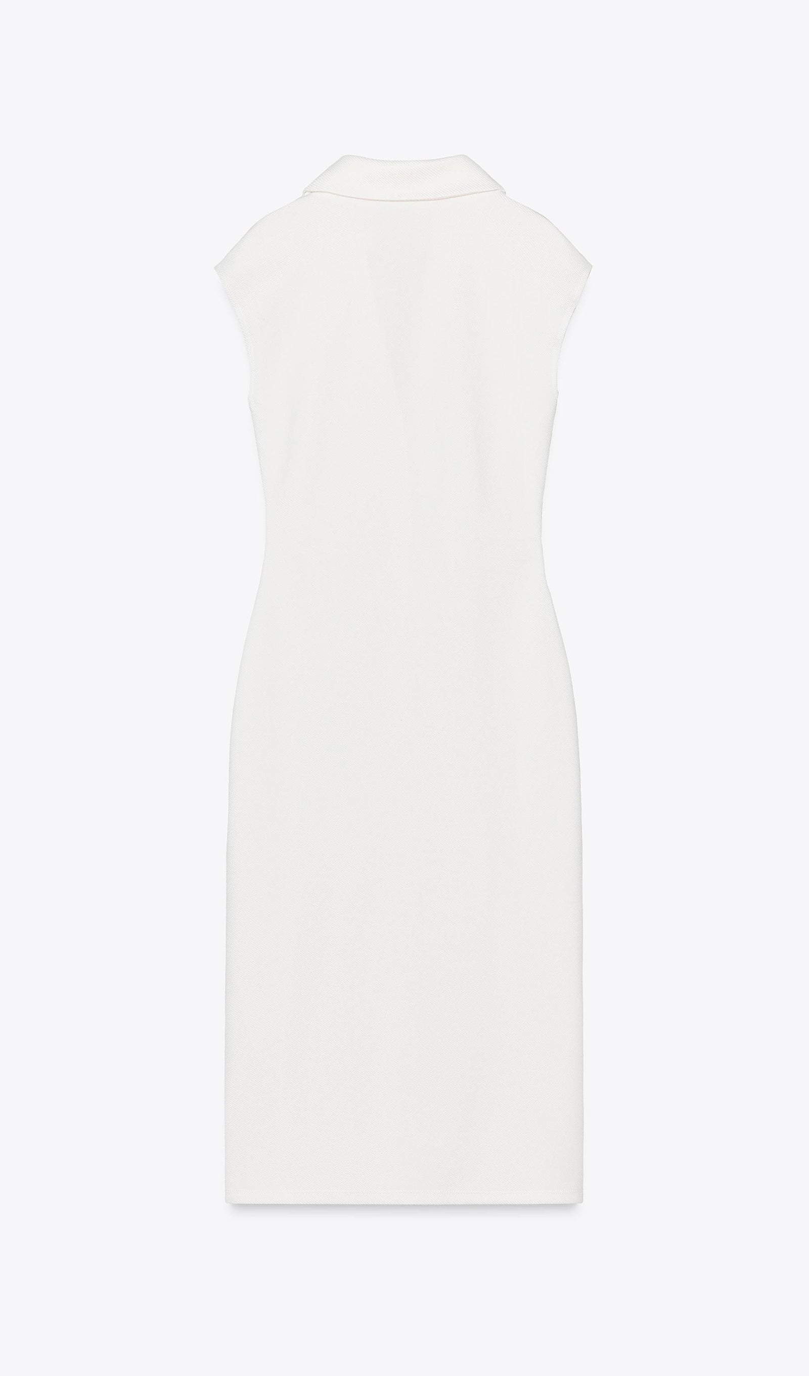 Düz Pike Gömlek Midi Elbise