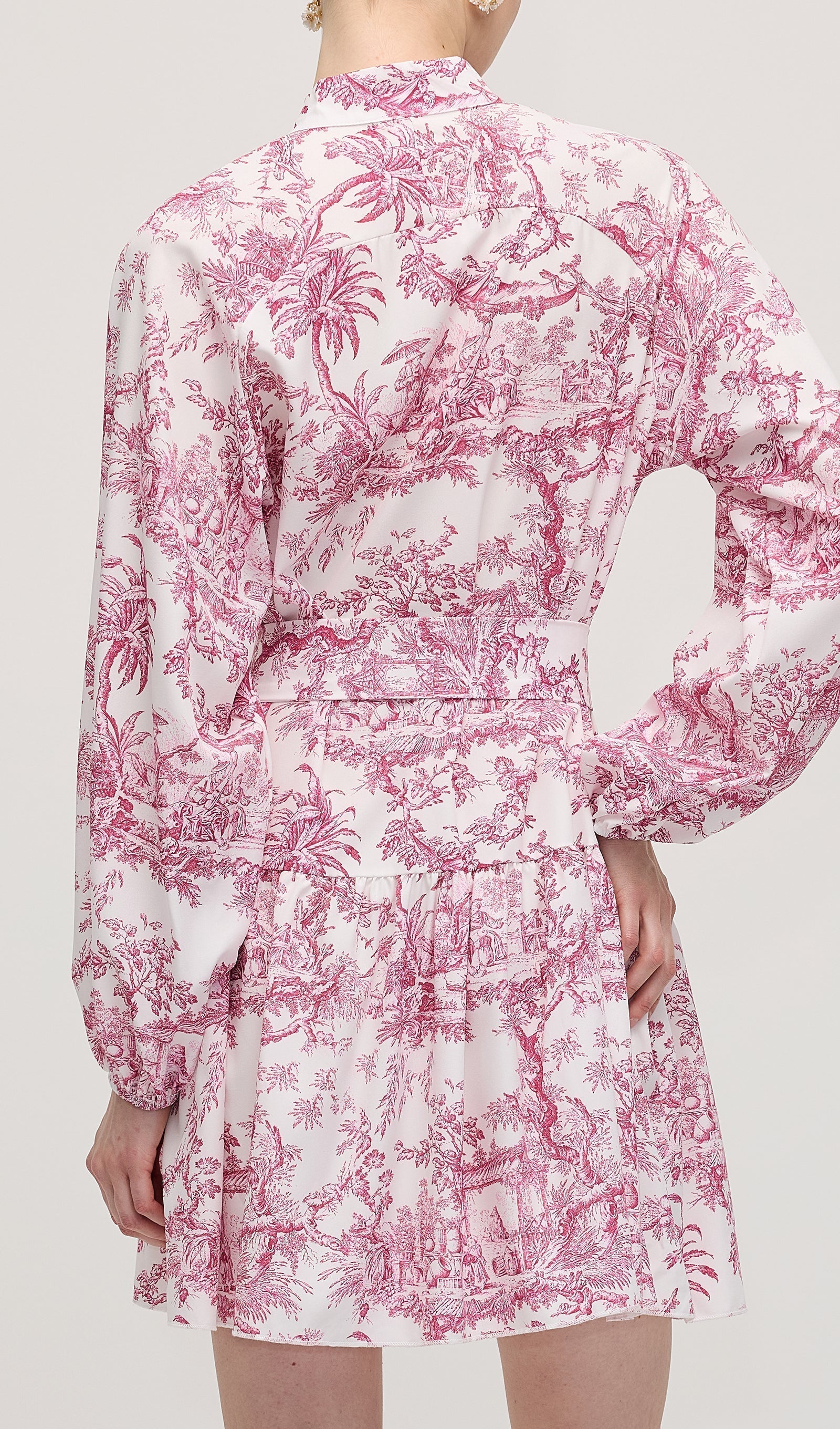 Çiçekli Volanlı Katlı Mini Elbise