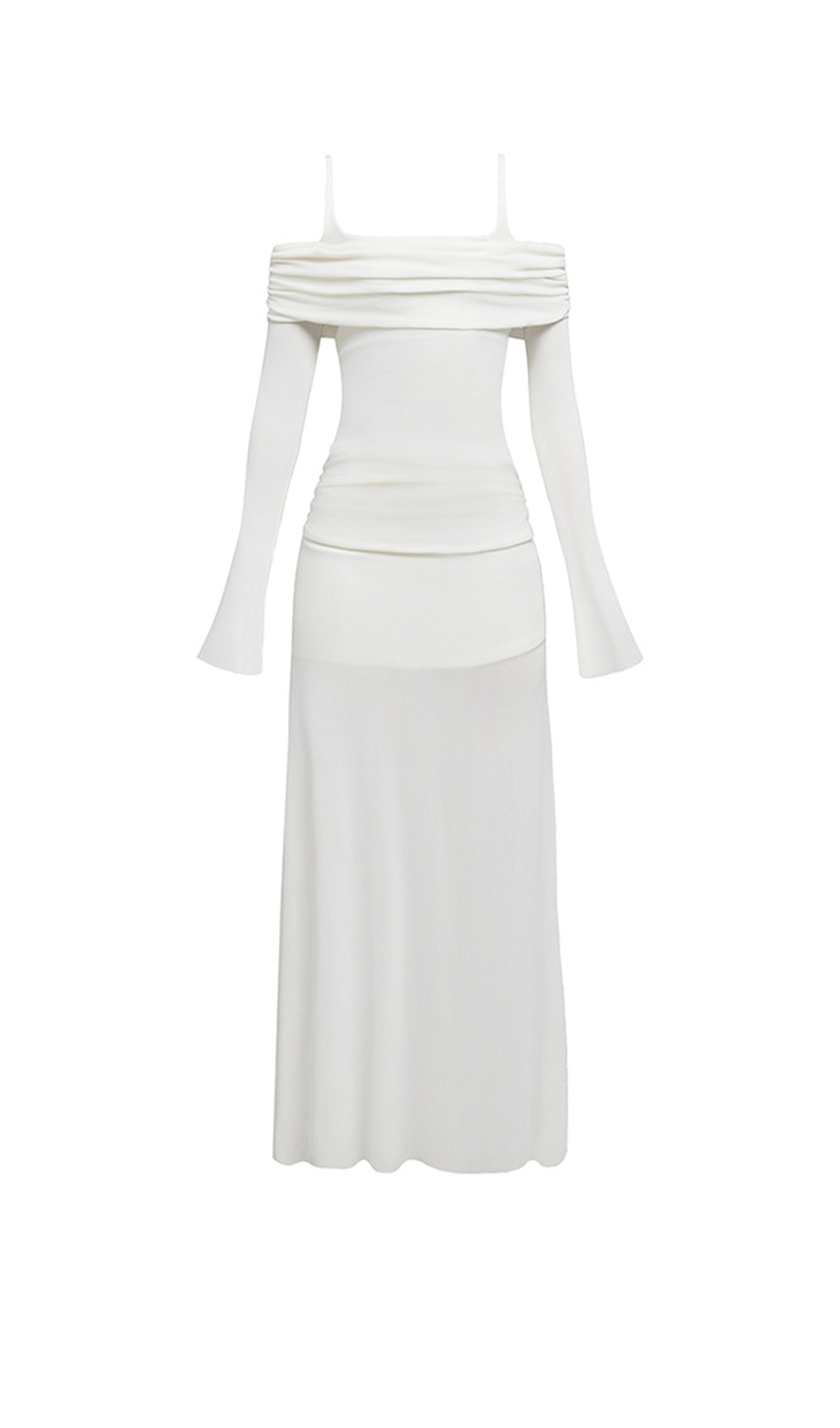 Omuz Açık Slip Uzun Elbise