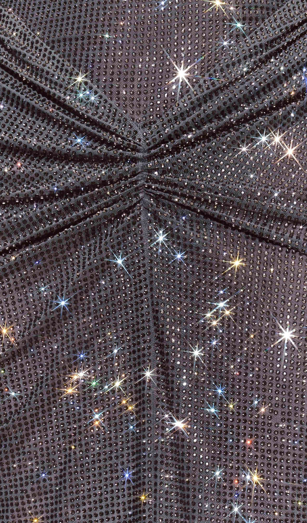 Metalik Gümüş Renginde Diamante Saten Uzun Elbise