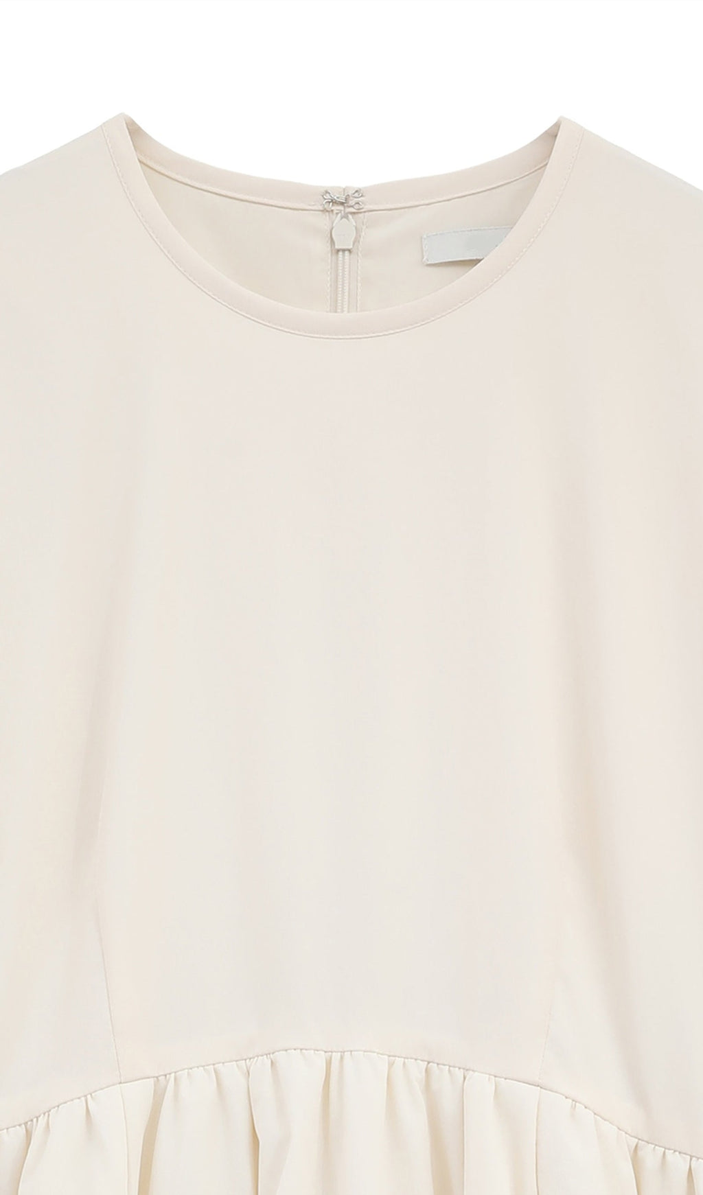 Dolgulu Hacimli Midi Elbise-Beyaz