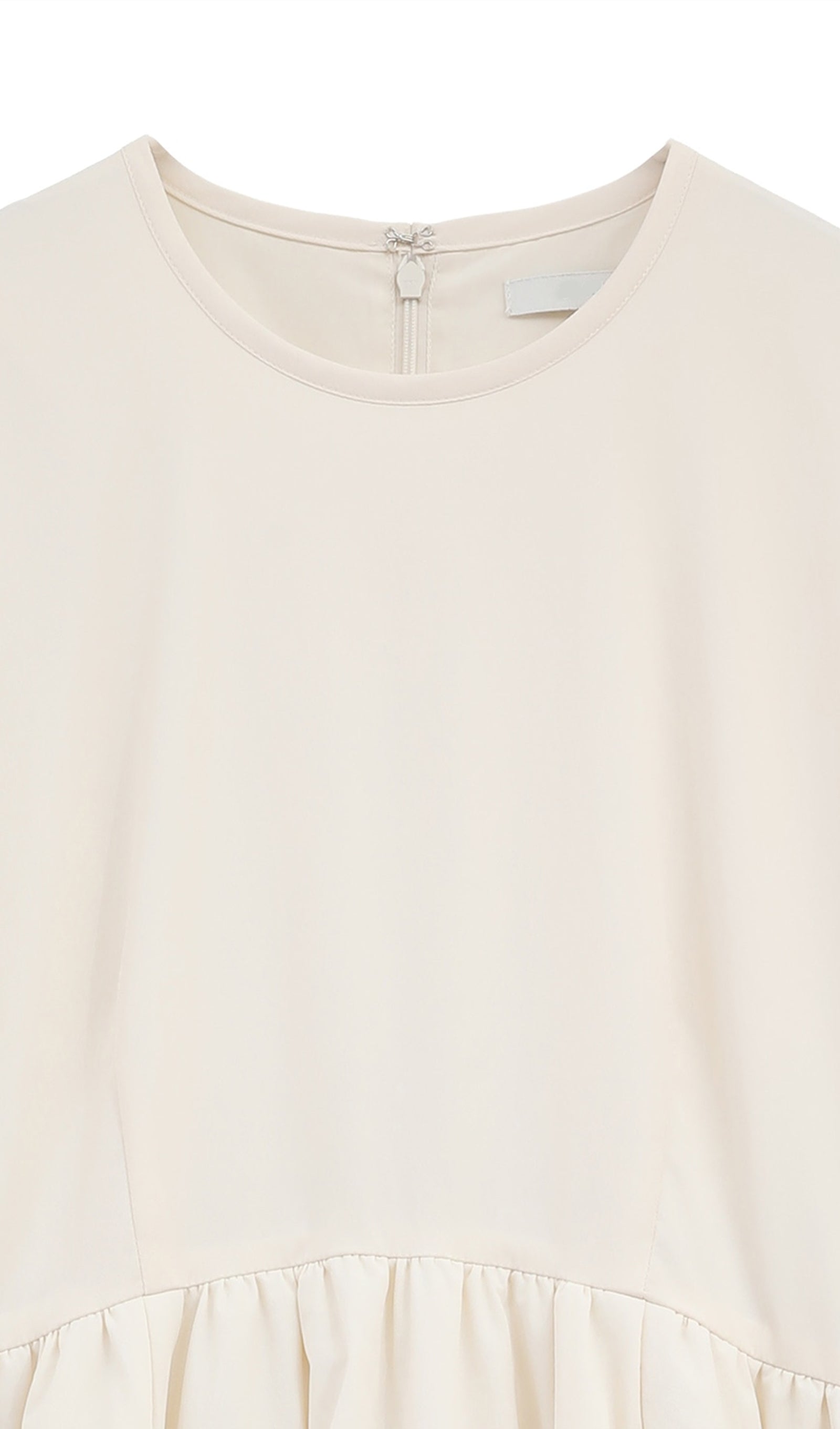 Dolgulu Hacimli Midi Elbise-Beyaz