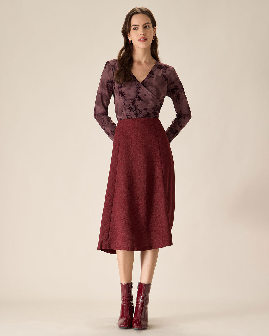 Mor Çiçekli Dantelli Anvelop Tişört