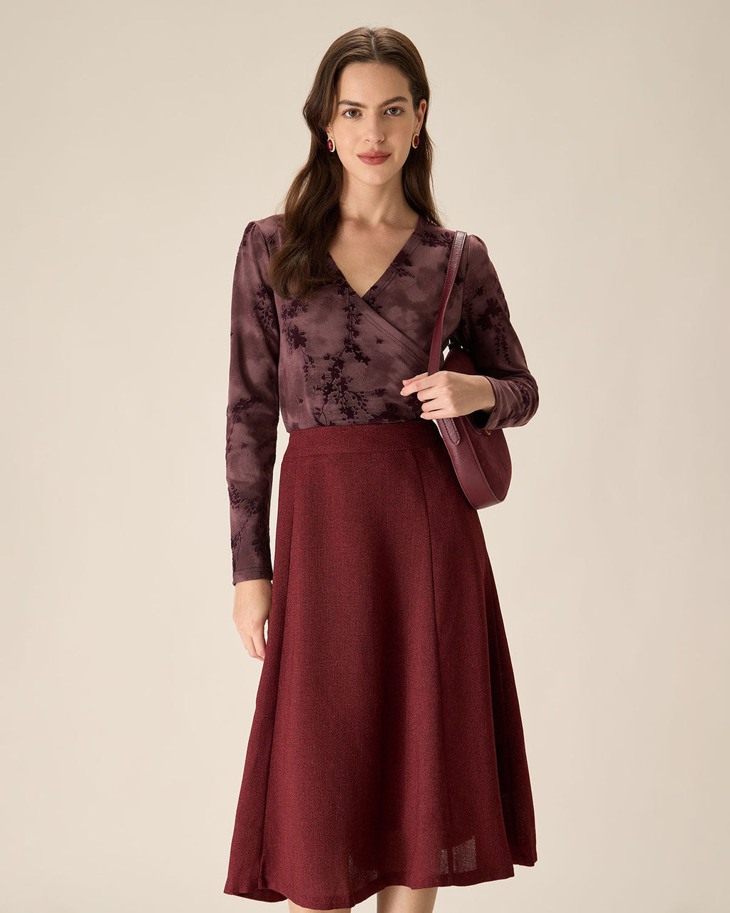 Mor Çiçekli Dantelli Anvelop Tişört