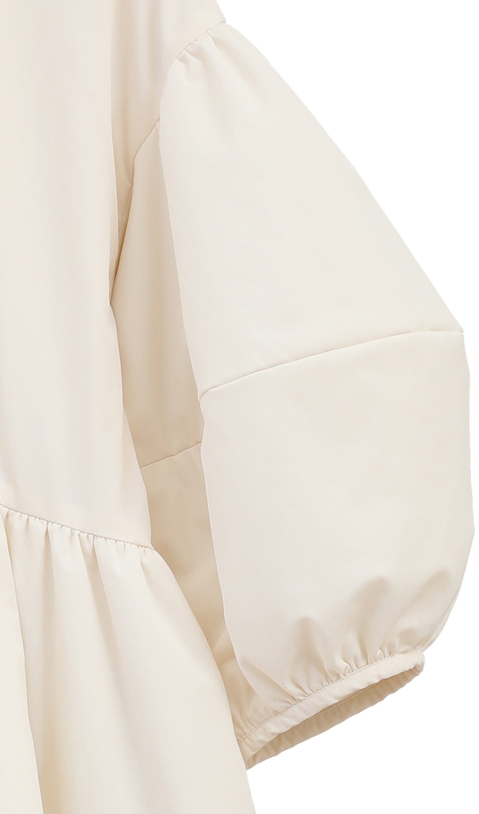 Dolgulu Hacimli Midi Elbise-Beyaz