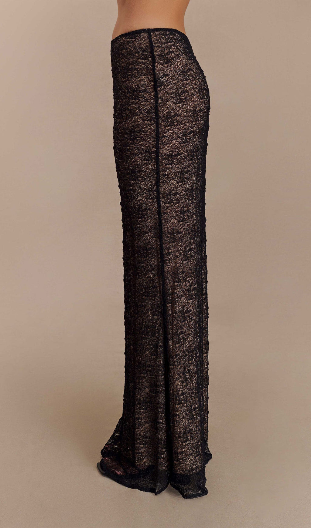 Siyah Şeffaf Dantel Üst Ve Uzun Etek Takımları