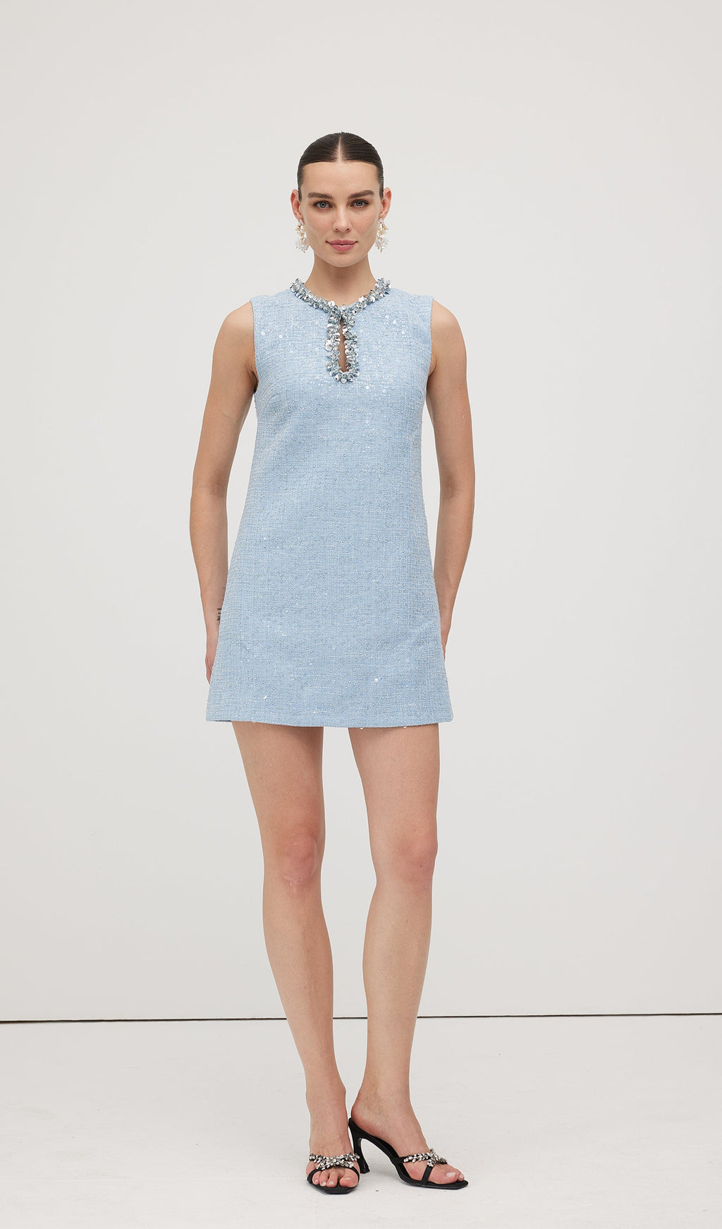 Pullu Buklet Mini Elbise