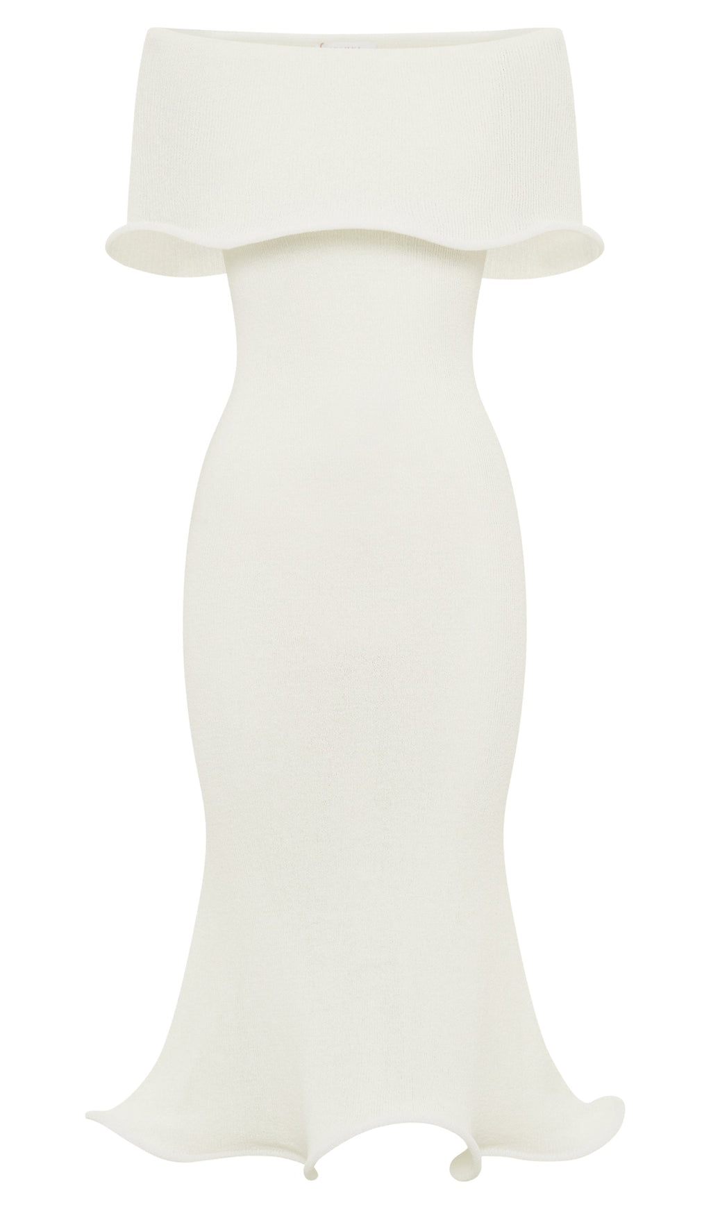 Omuz Açık Örgü Midi Elbise