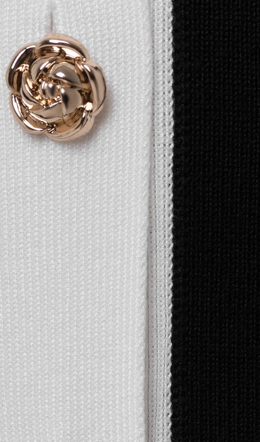 Örme Kontrast Manşetli Uzun Elbise