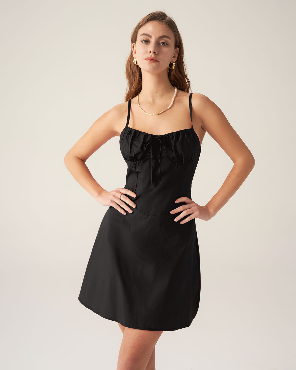 Siyah Slip Mini Elbise