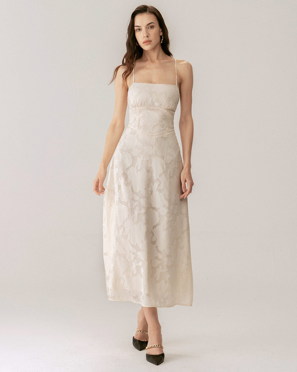 Kayısı Jakarlı Korse Slip Maxi Elbise