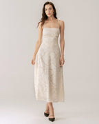 Kayısı Jakarlı Korse Slip Maxi Elbise