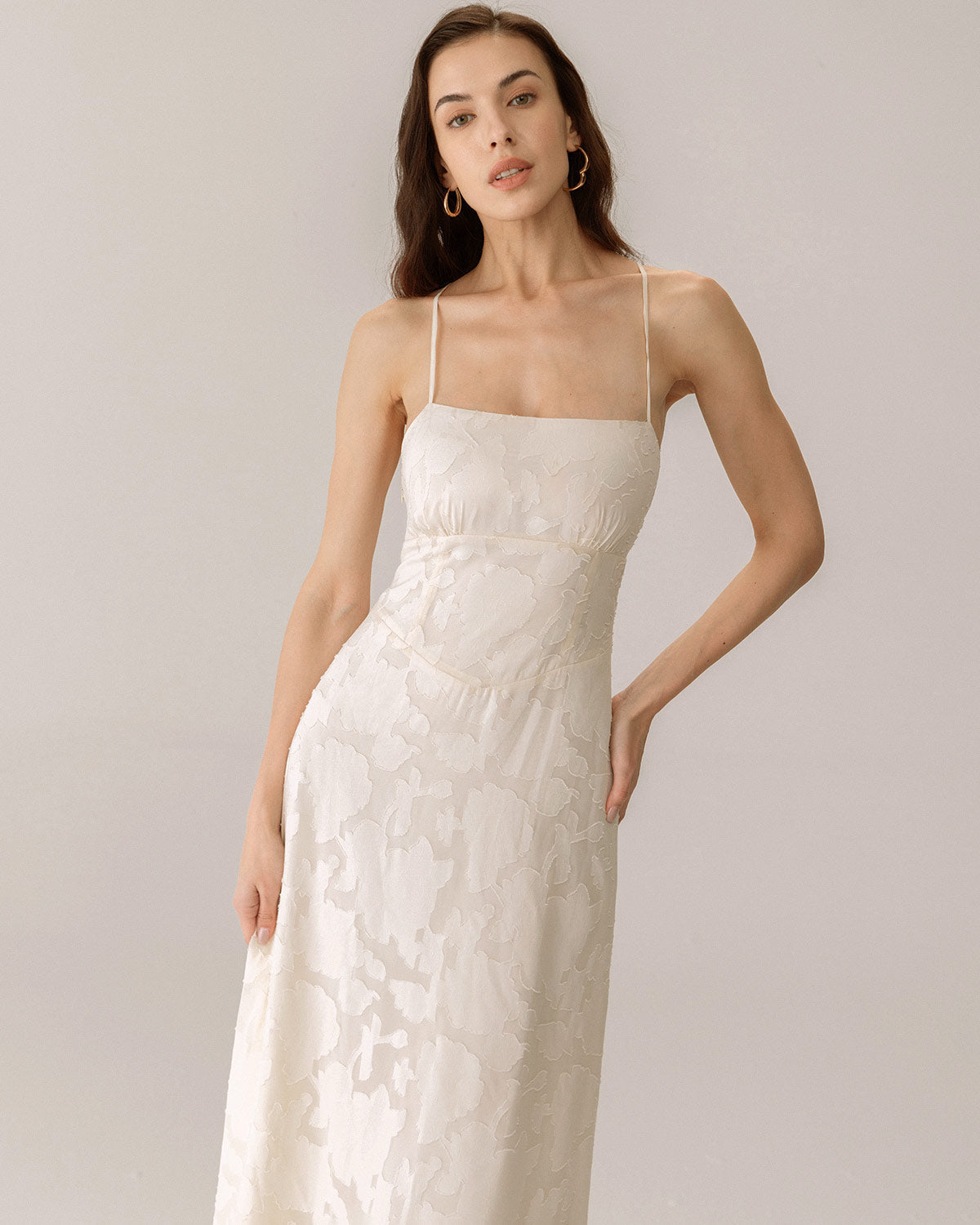 Kayısı Jakarlı Korse Slip Maxi Elbise
