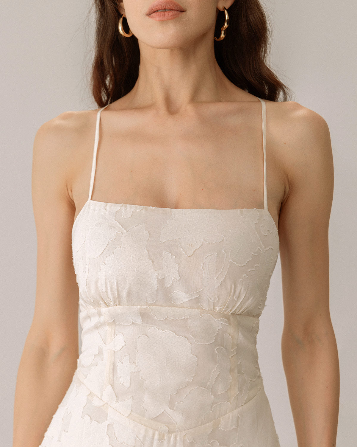 Kayısı Jakarlı Korse Slip Maxi Elbise