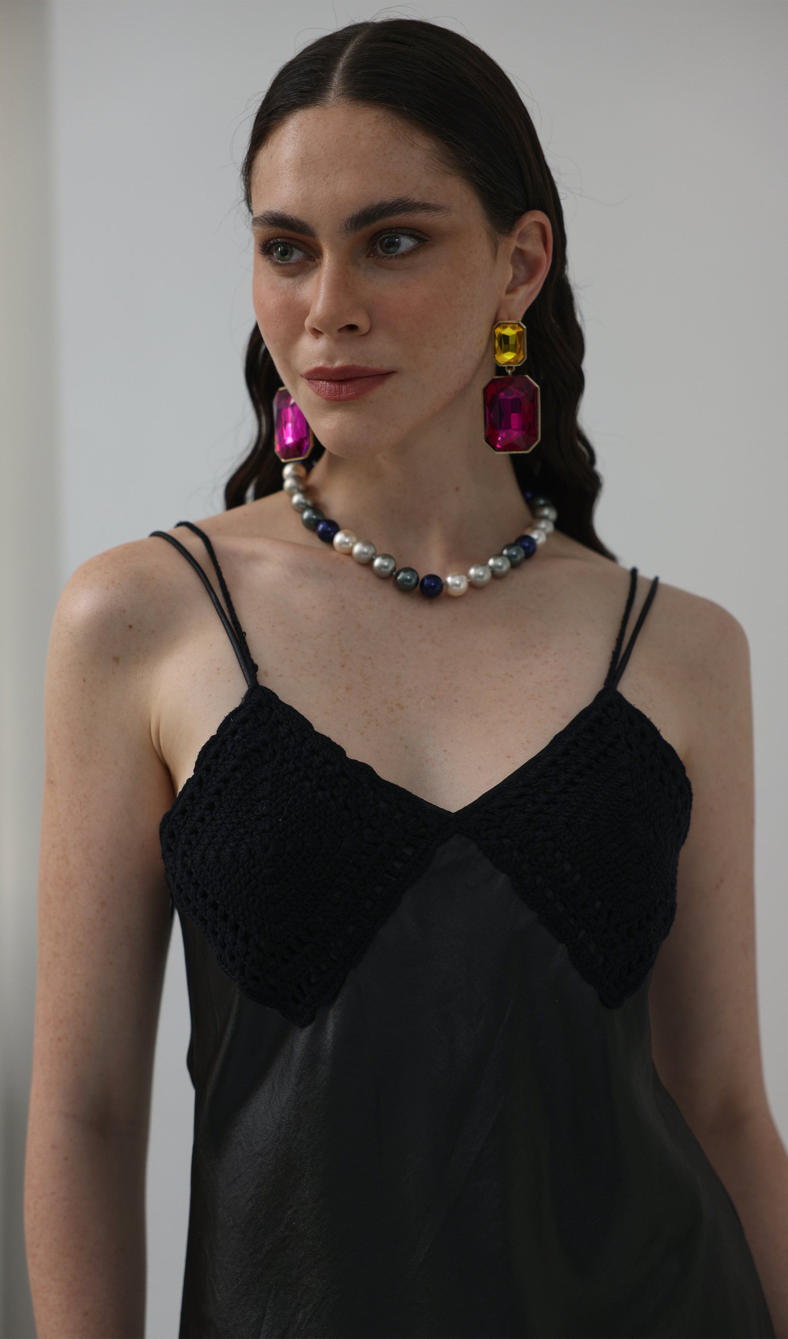 Örme Patchwork Midi Elbise