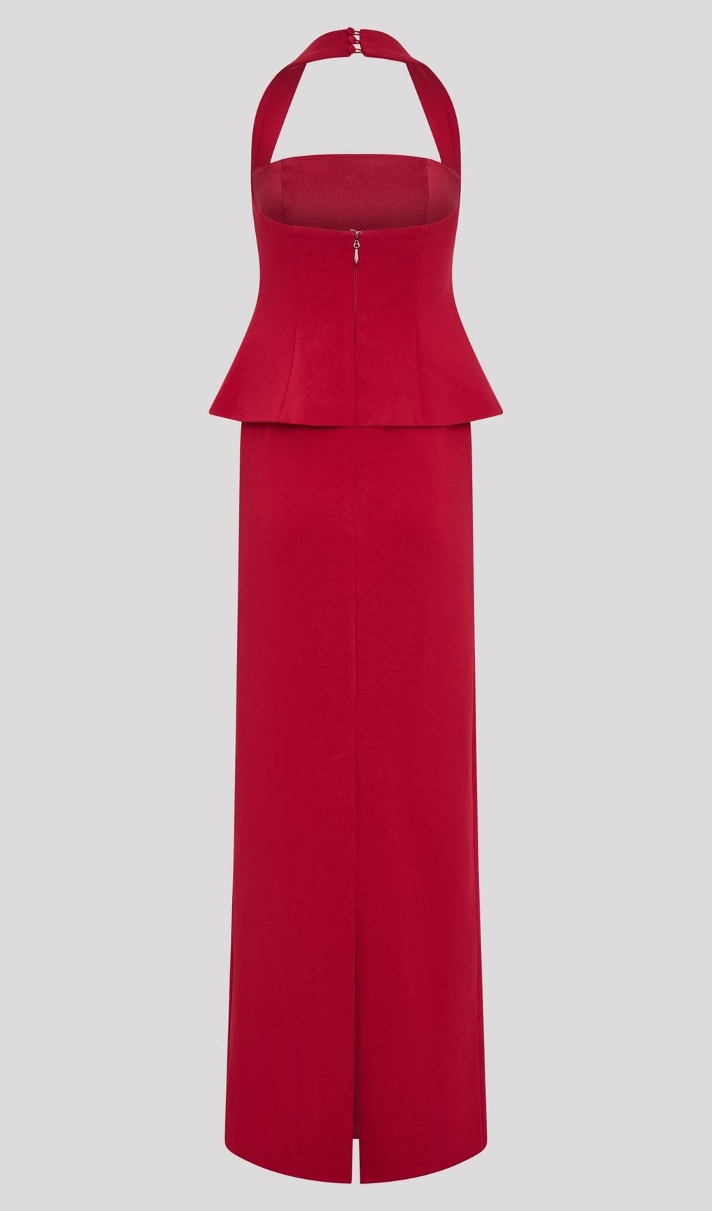 Ruby Peplum Halter Uzun Elbise