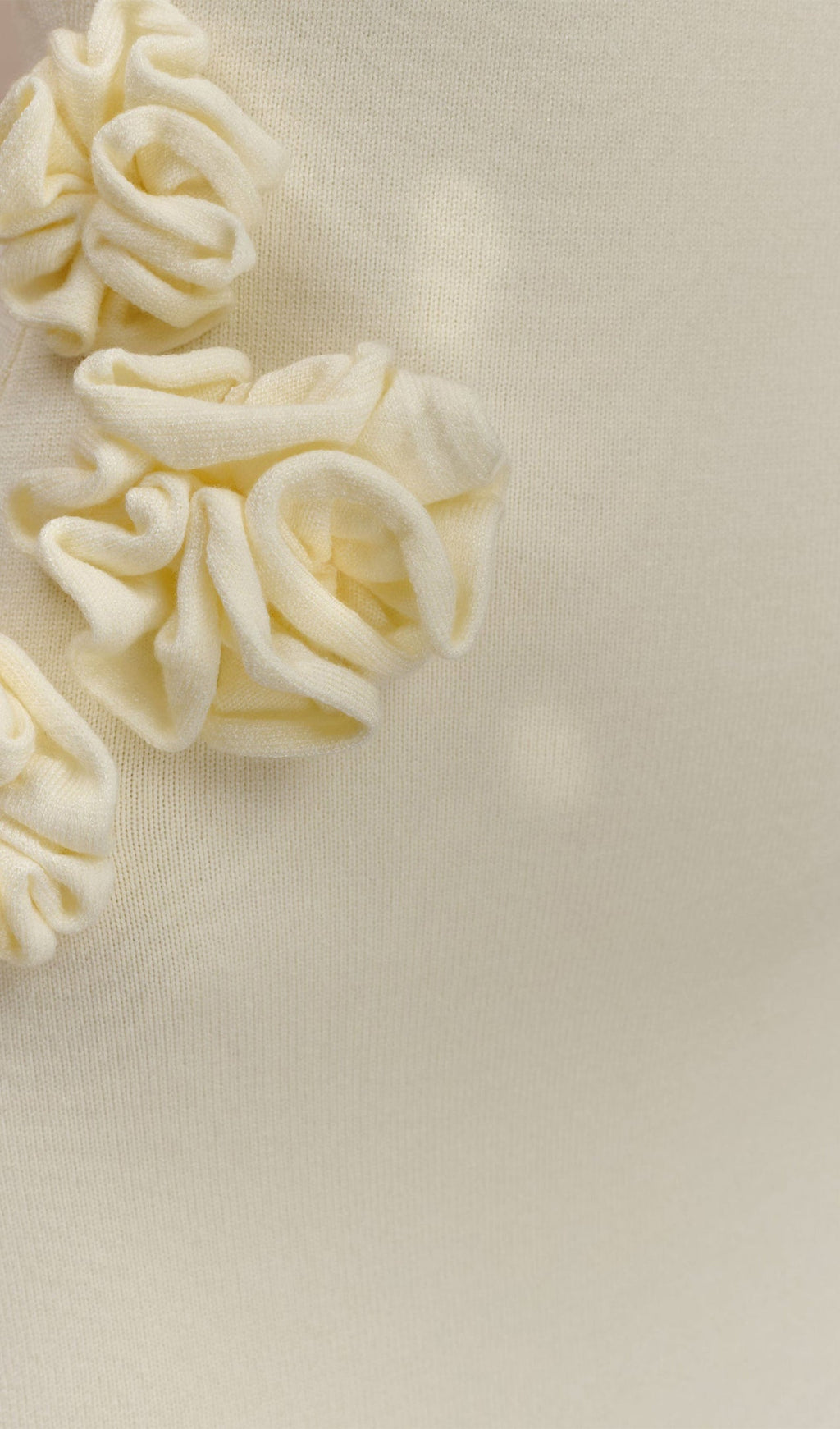 Tek Omuzlu Çiçekli Örme Uzun Elbise