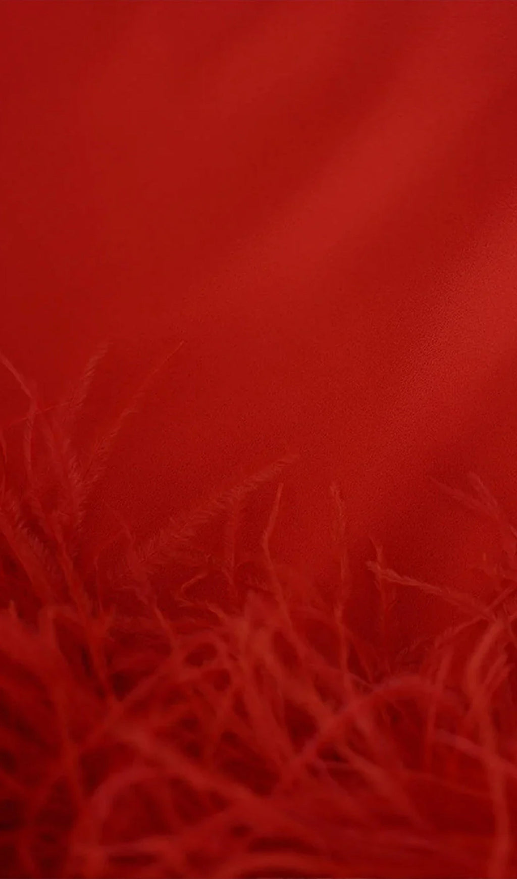 Lena Tüylü Midi Elbise Kırmızı