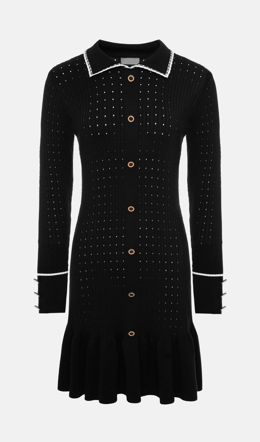 Dar Kesim Dokulu Jarse Mini Elbise-Siyah