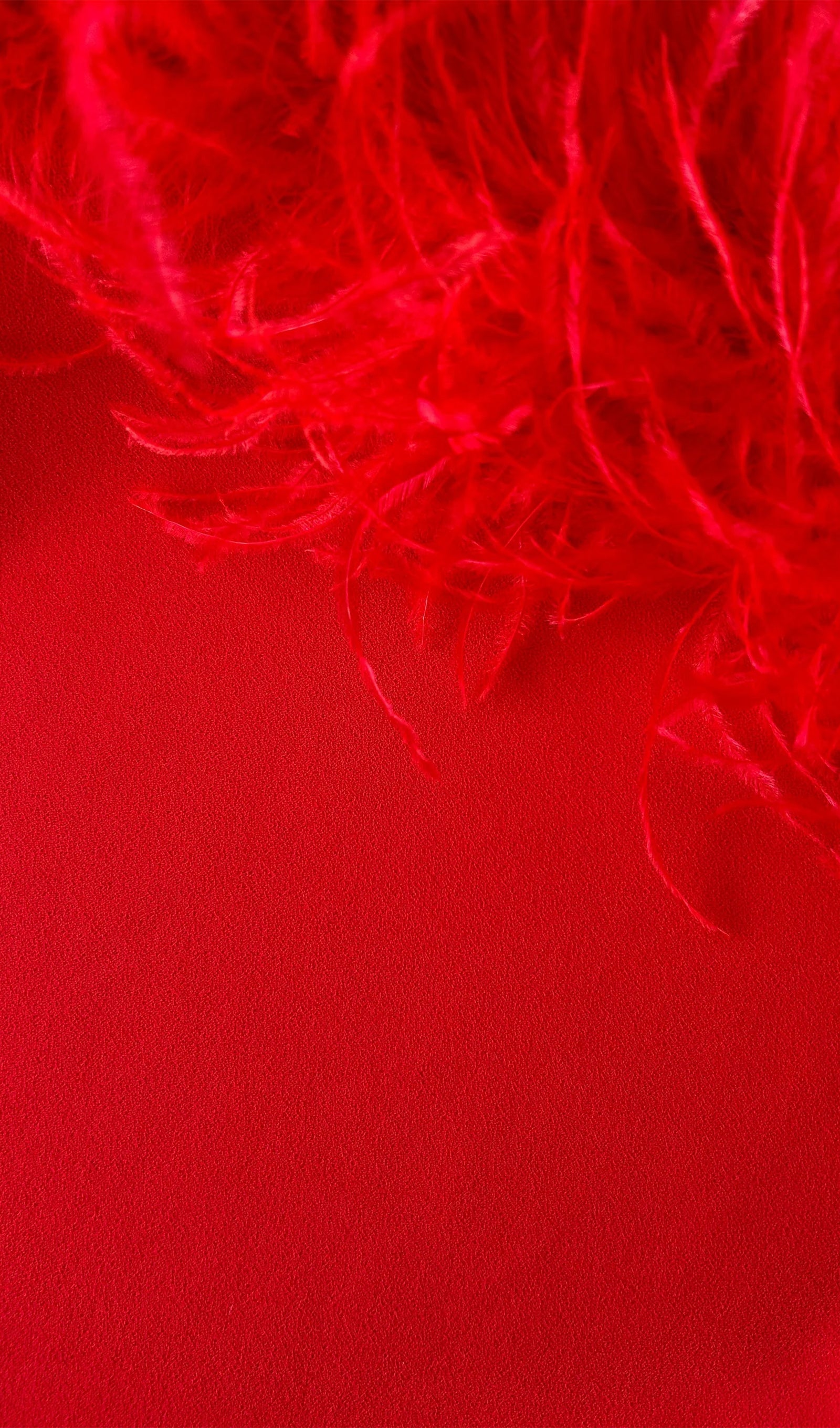 Lena Tüylü Midi Elbise Kırmızı