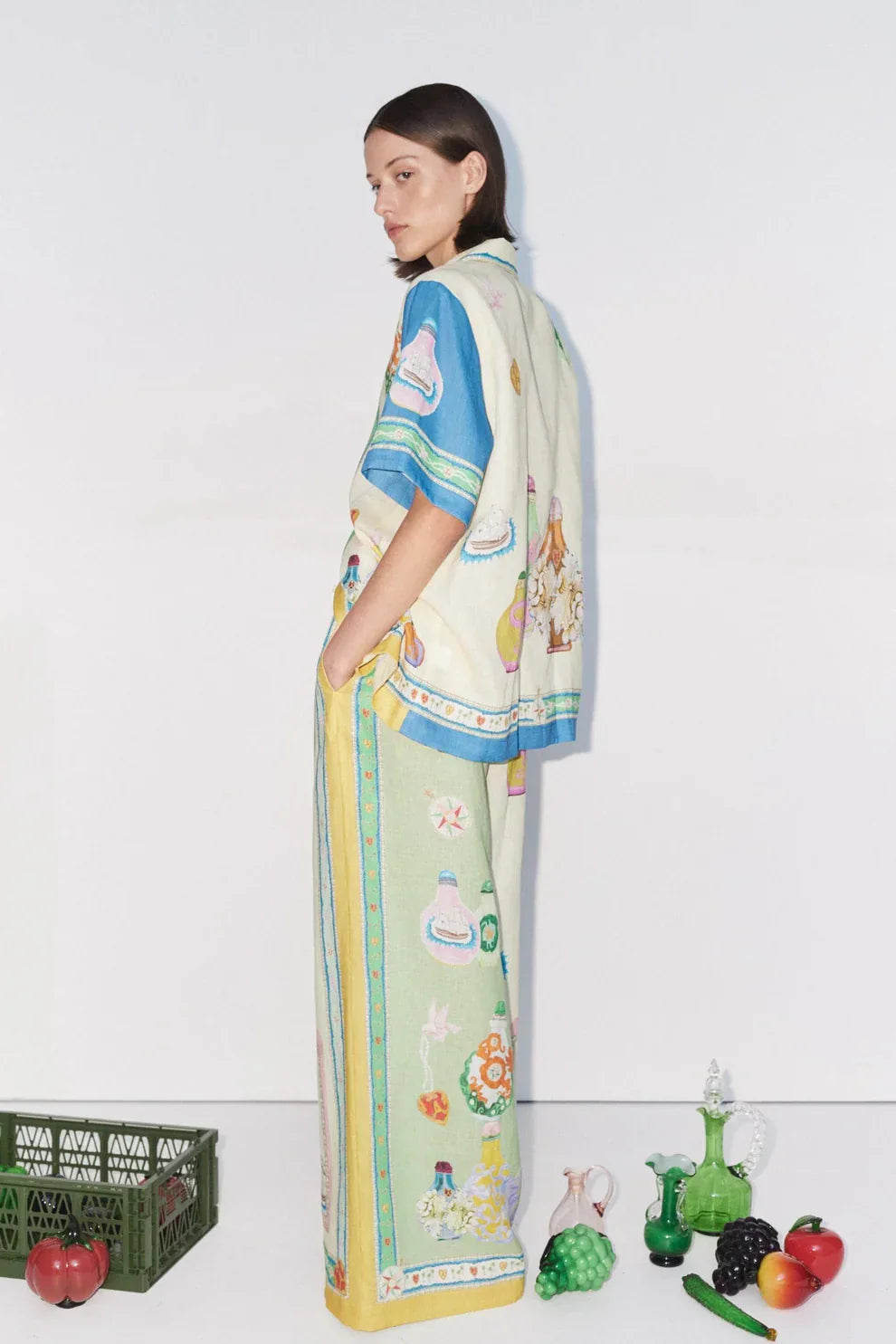 ELEN Renkli Desenli Pantolon Takımı