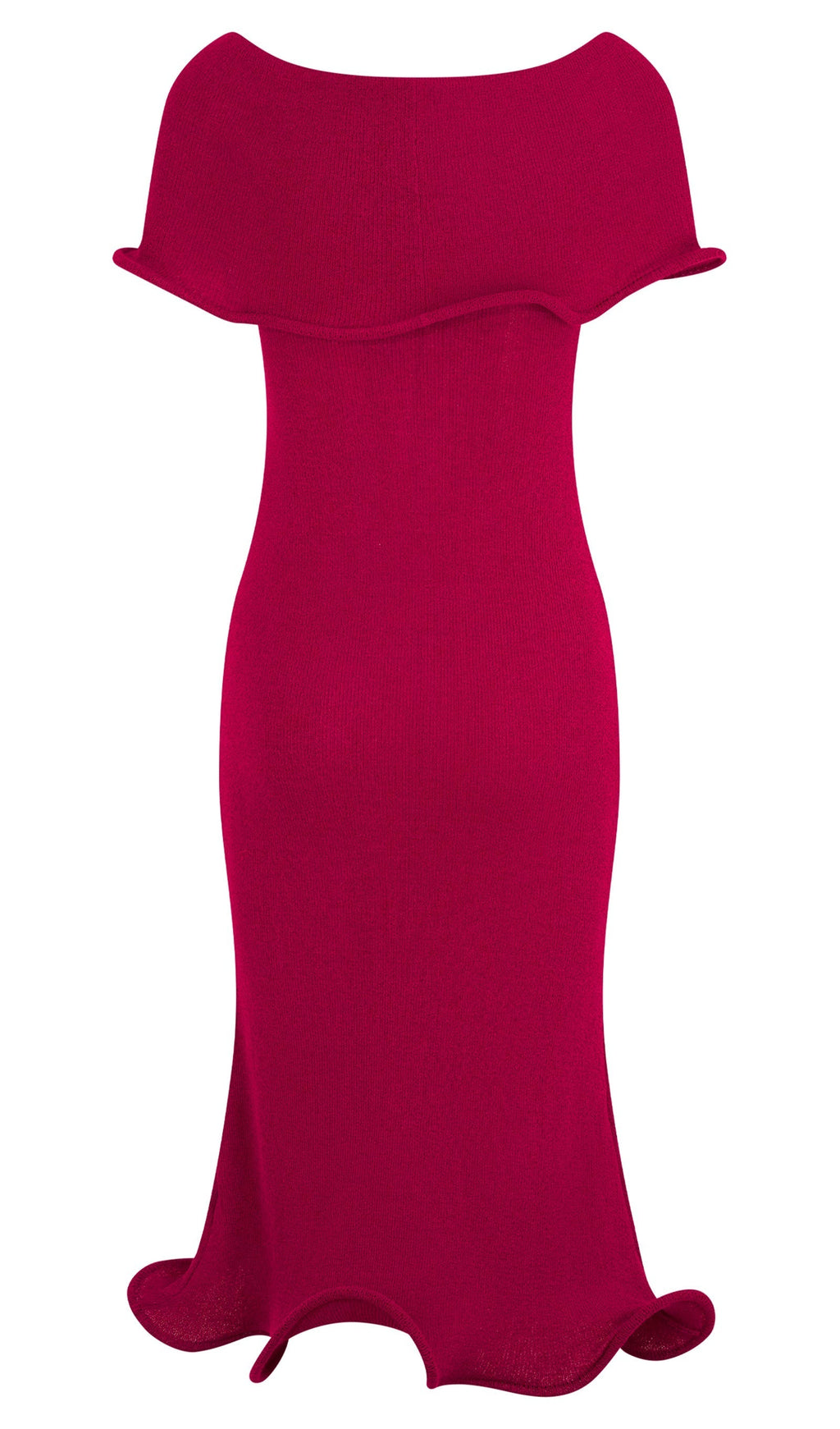 Omuz Açık Örgü Midi Elbise