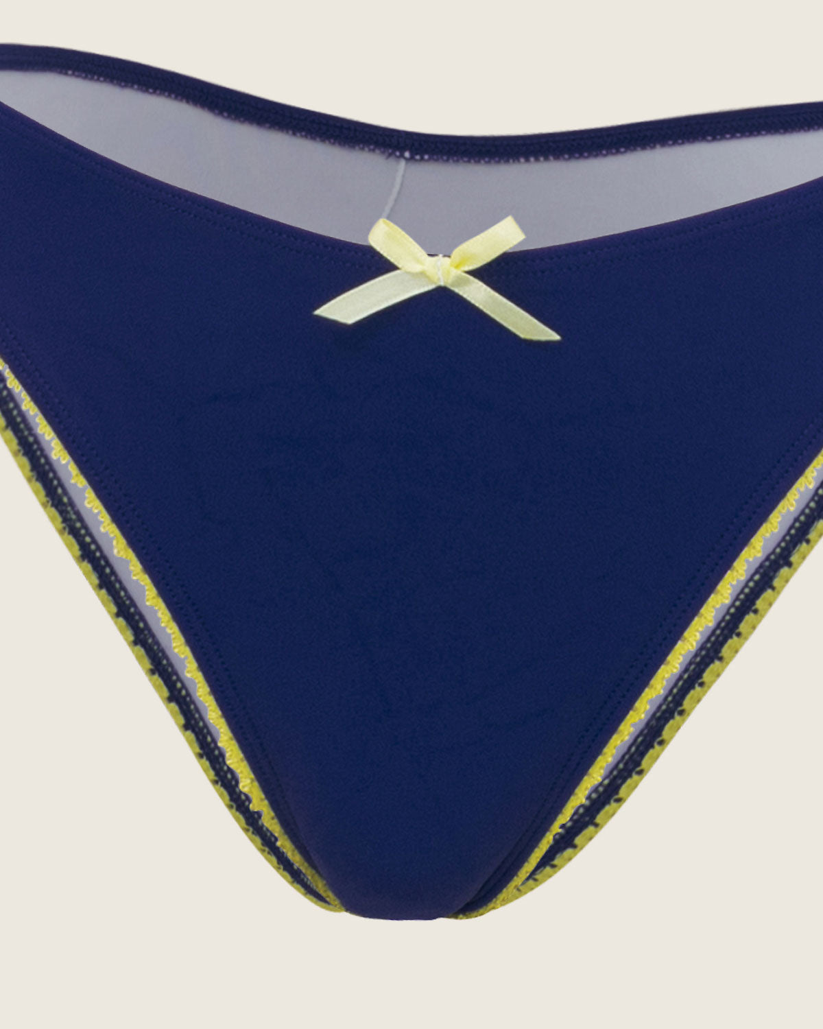 Mavi Dantelli Kontrast Balenli Bikini Takımı