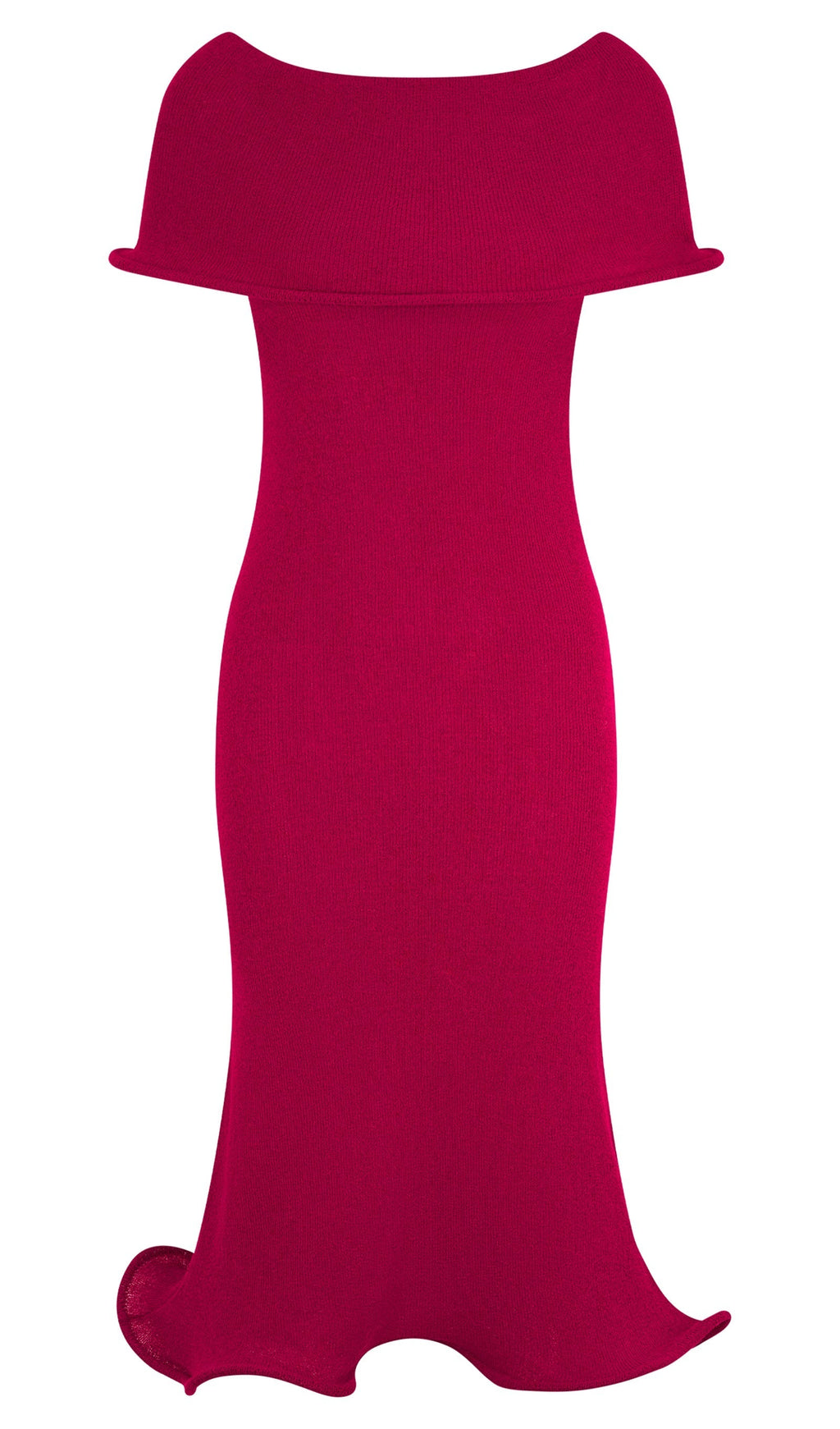 Omuz Açık Örgü Midi Elbise