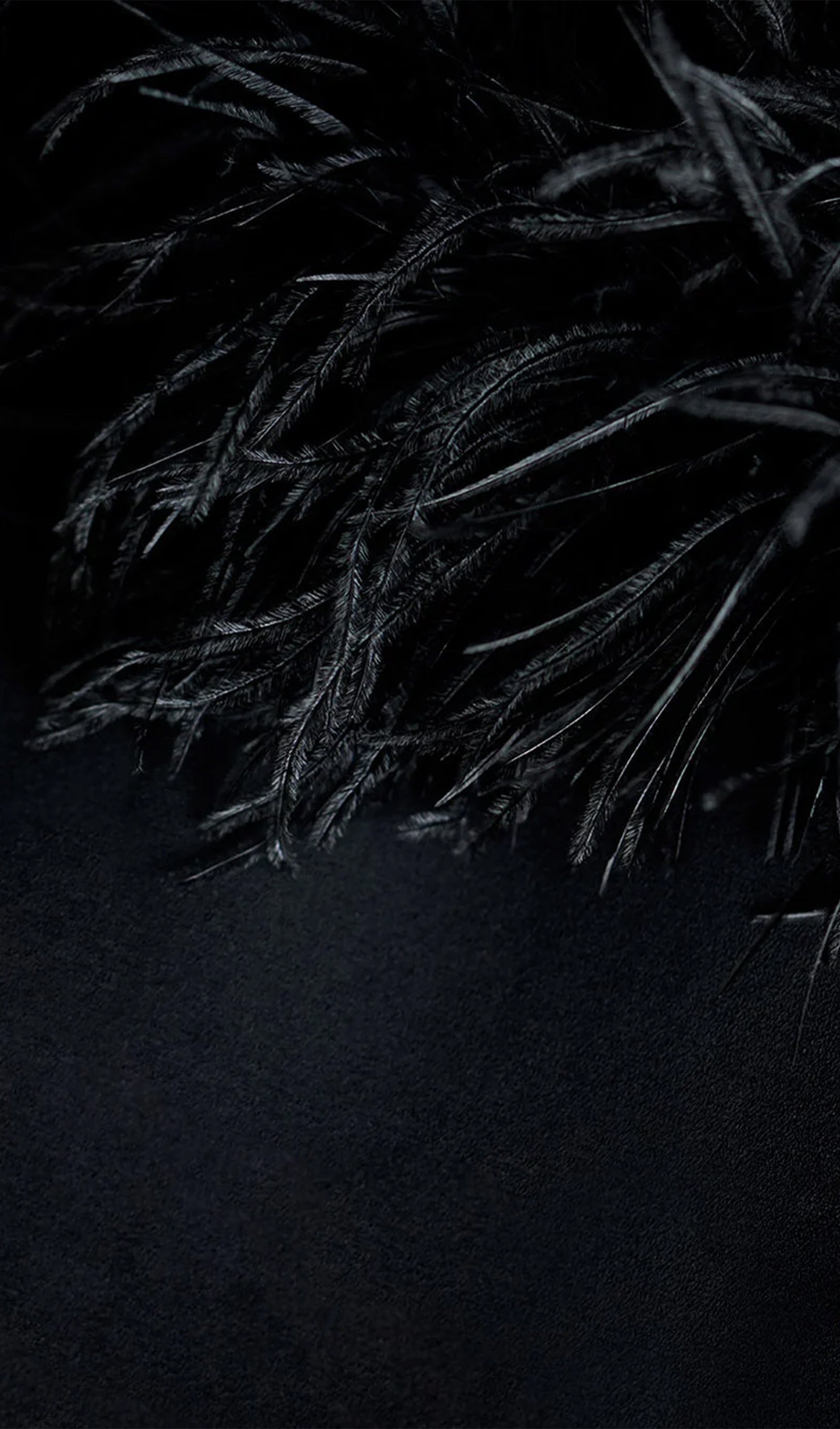 Lena Tüylü Midi Elbise Siyah