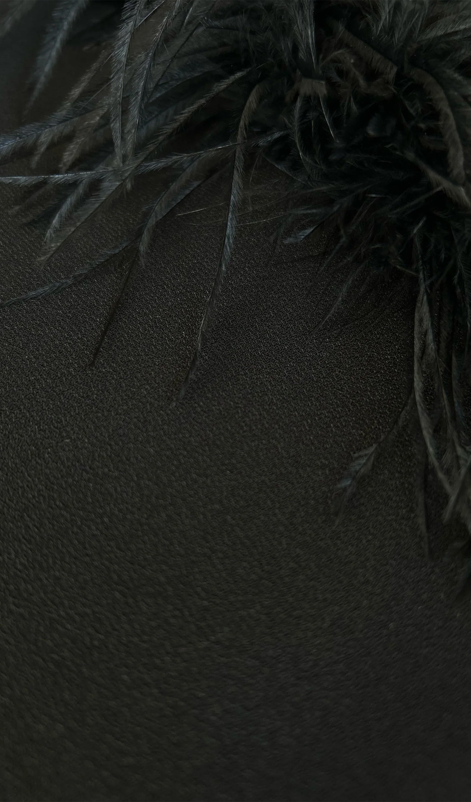 Lena Tüylü Midi Elbise Siyah