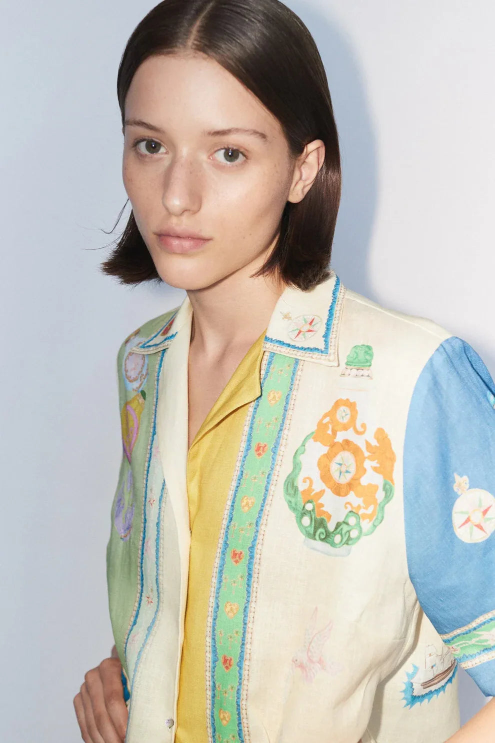 ELEN Renkli Desenli Pantolon Takımı