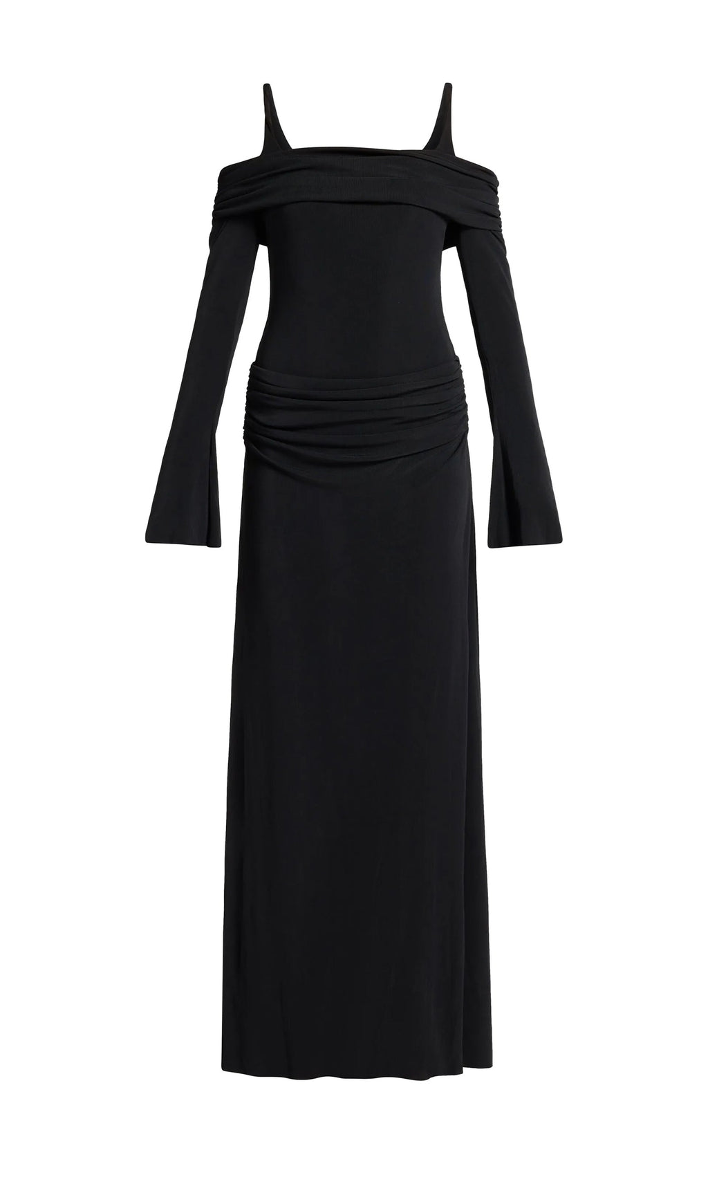 Omuz Açık Slip Uzun Elbise