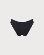 Siyah Kontrast Fitilli Bikini Altı