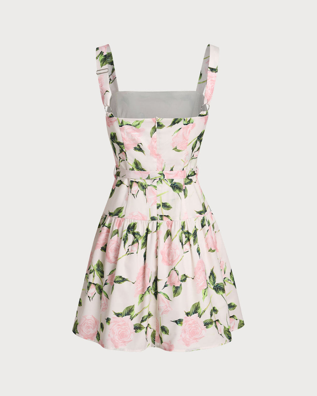 Pembe Çiçekli Dantelli Slip Mini Elbise