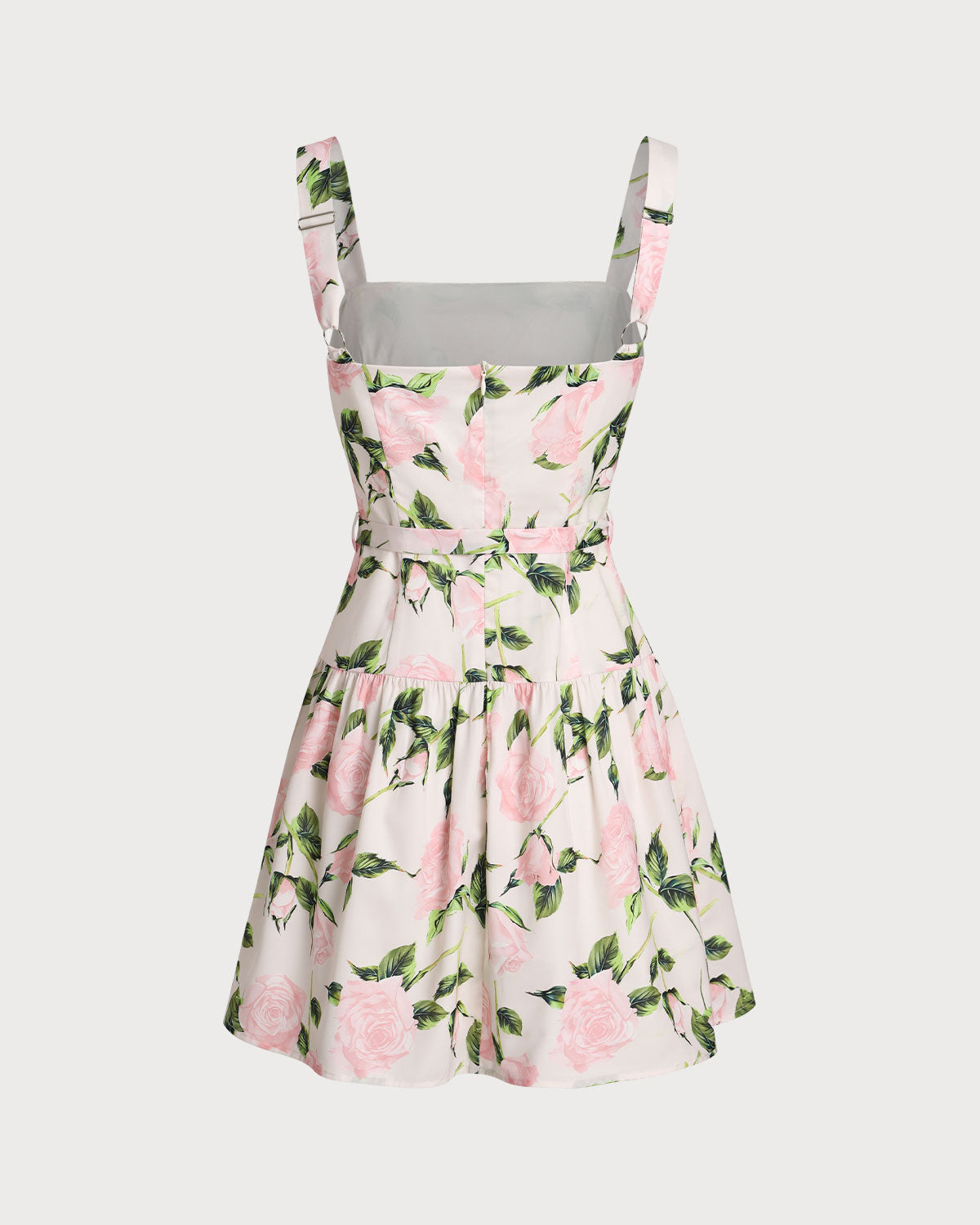 Pembe Çiçekli Dantelli Slip Mini Elbise