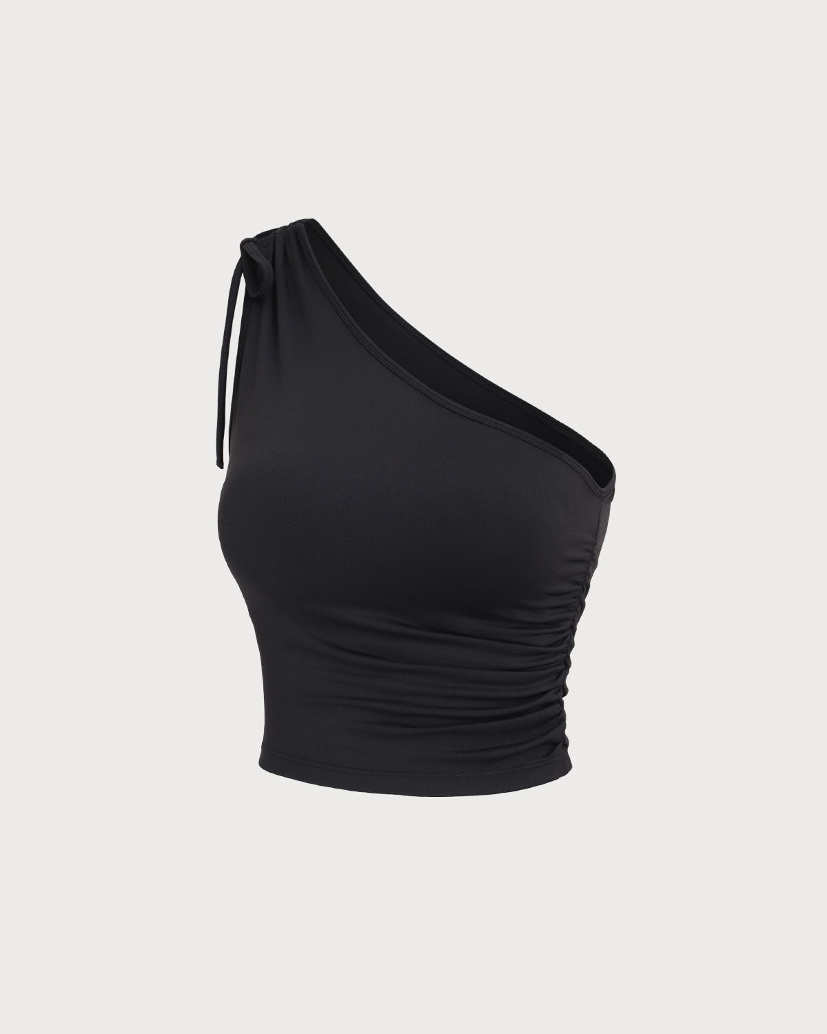 Siyah Tek Omuz Yoga Atlet