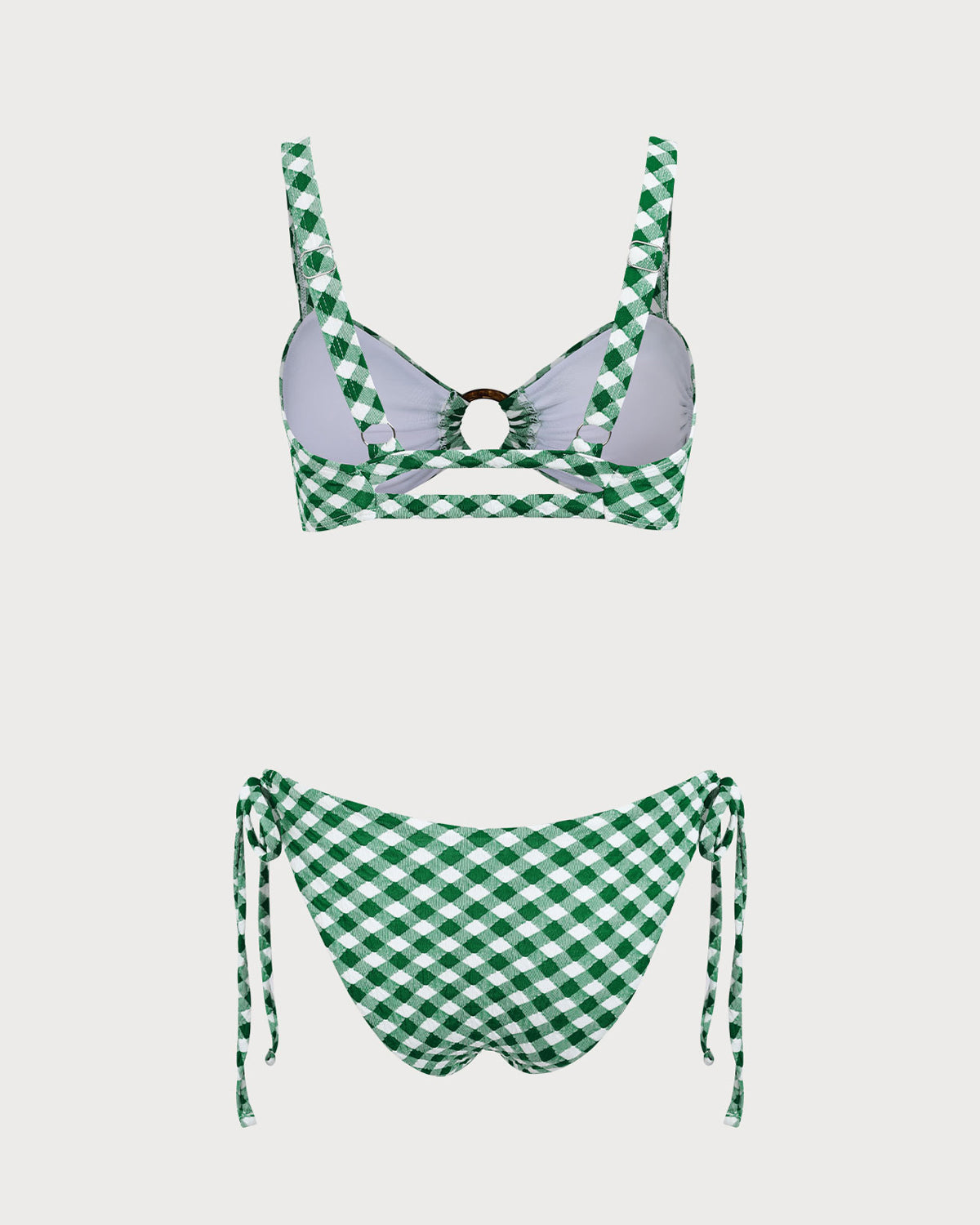 Yeşil Ekose O-Ring Bikini Seti