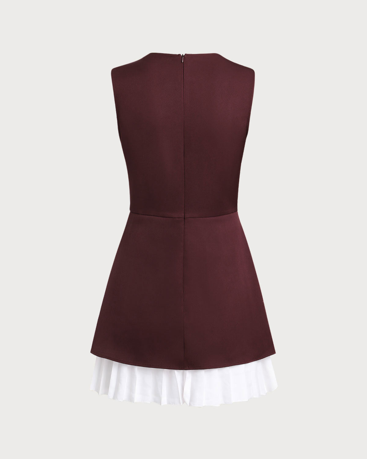 Bordo Kolsuz Mini Elbise