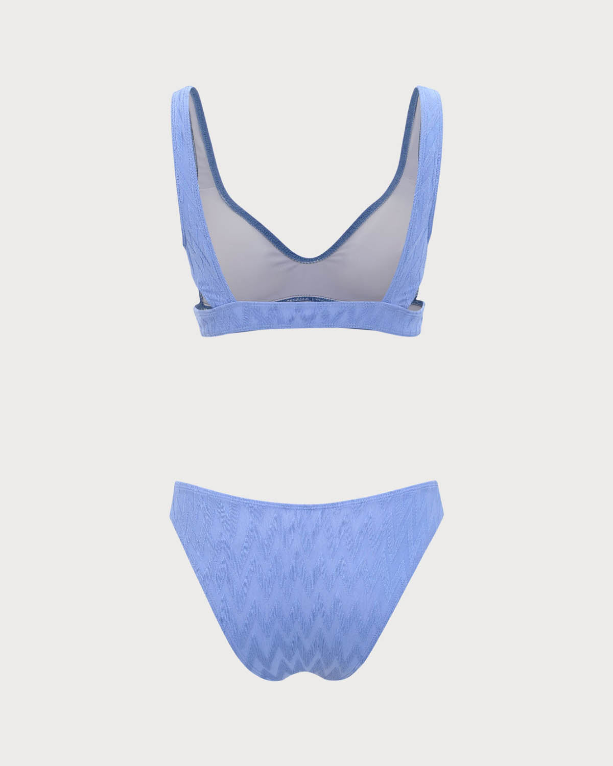 Mavi Dokulu Yuvarlak Yaka Bikini Takımı