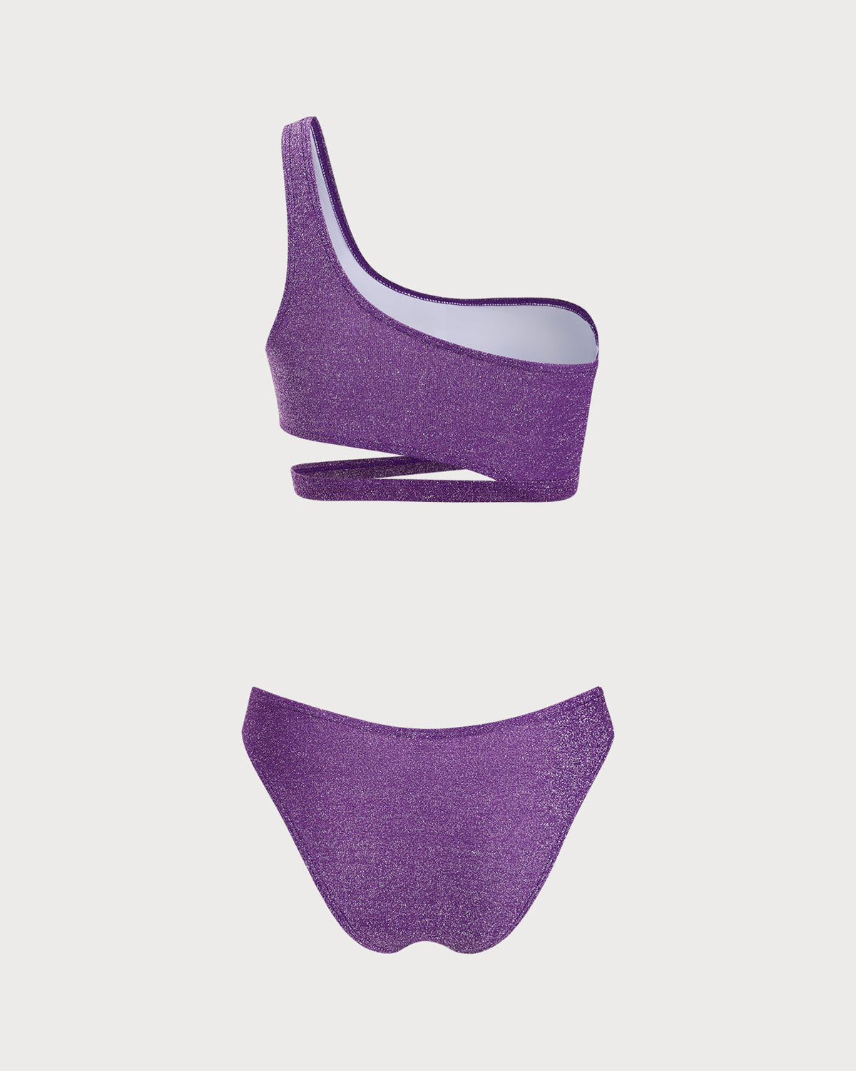 Mor Simli Tek Omuz Bikini Takımı