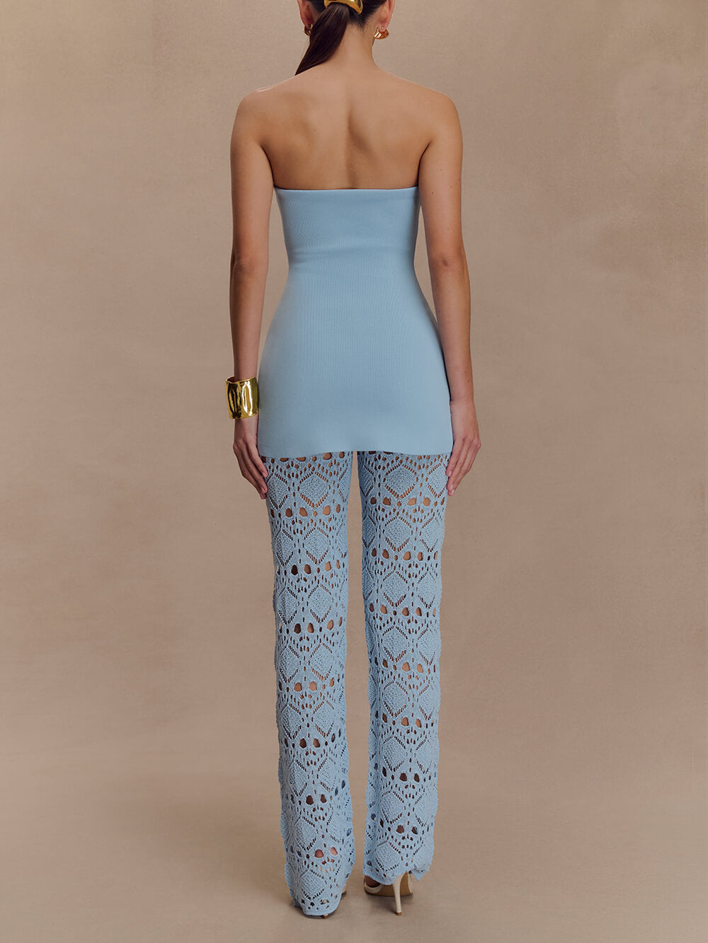 Bantlı Örme Straplez Üst