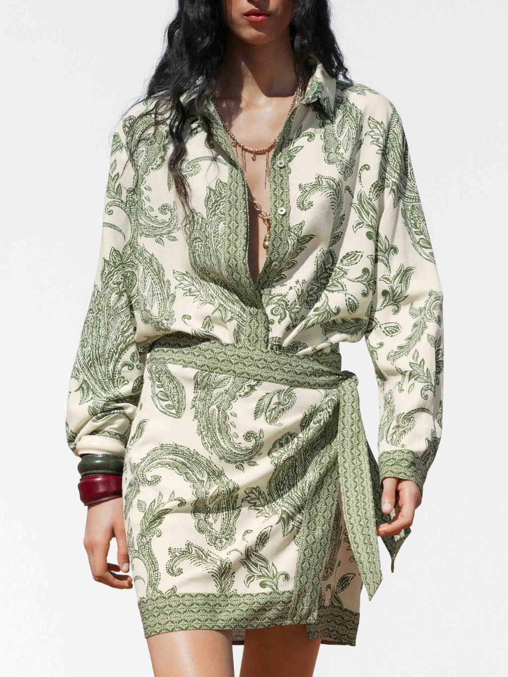 Desenli Etek - Gömlek Takım