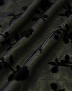 Siyah Çiçekli File Düz Mini Etek