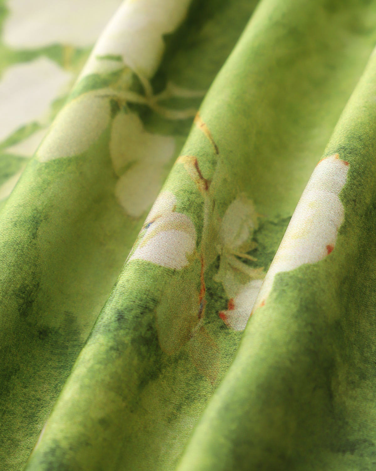 Yeşil Çiçekli A Kesim Midi Elbise