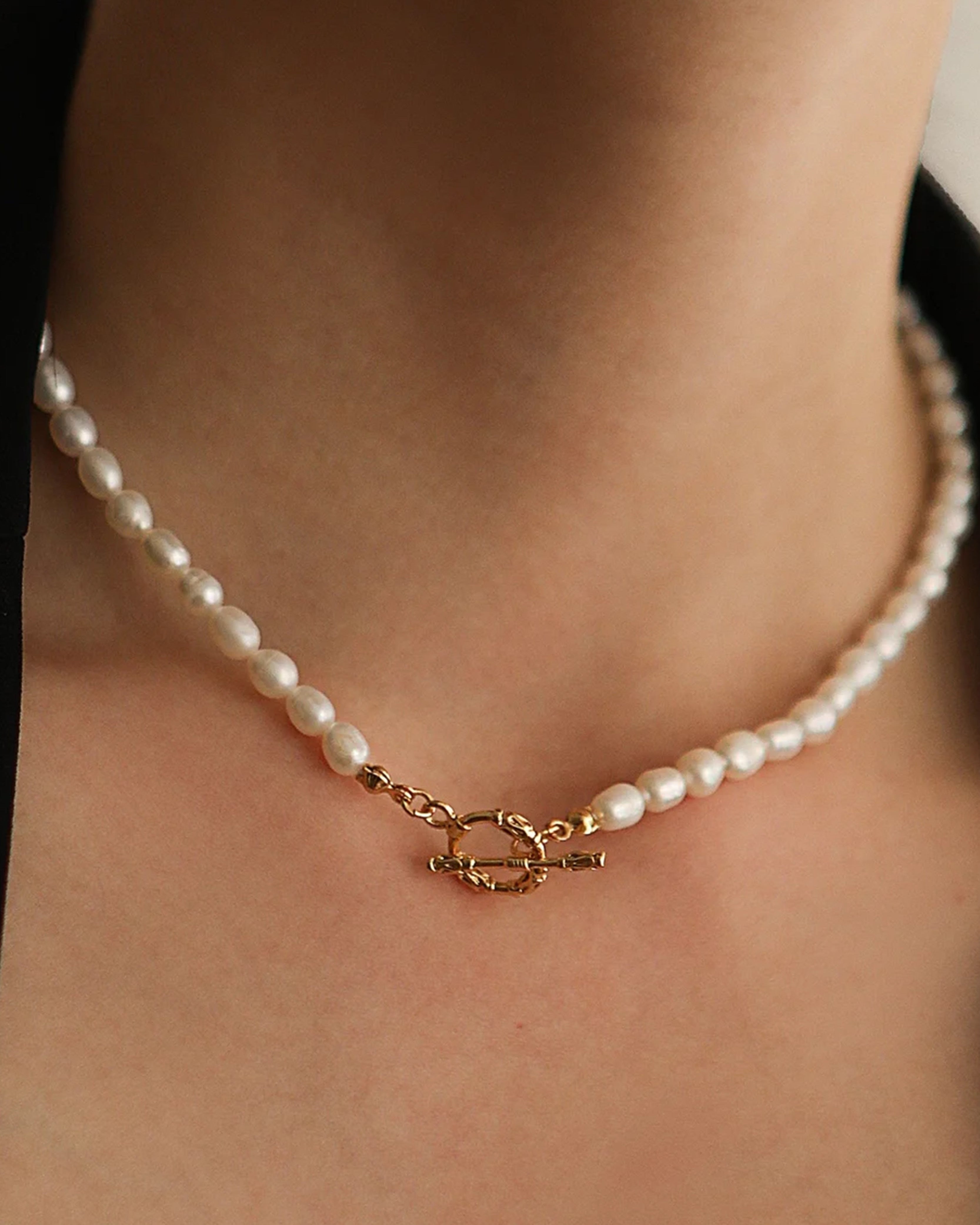 Geçişli İnci Zincir Kolye