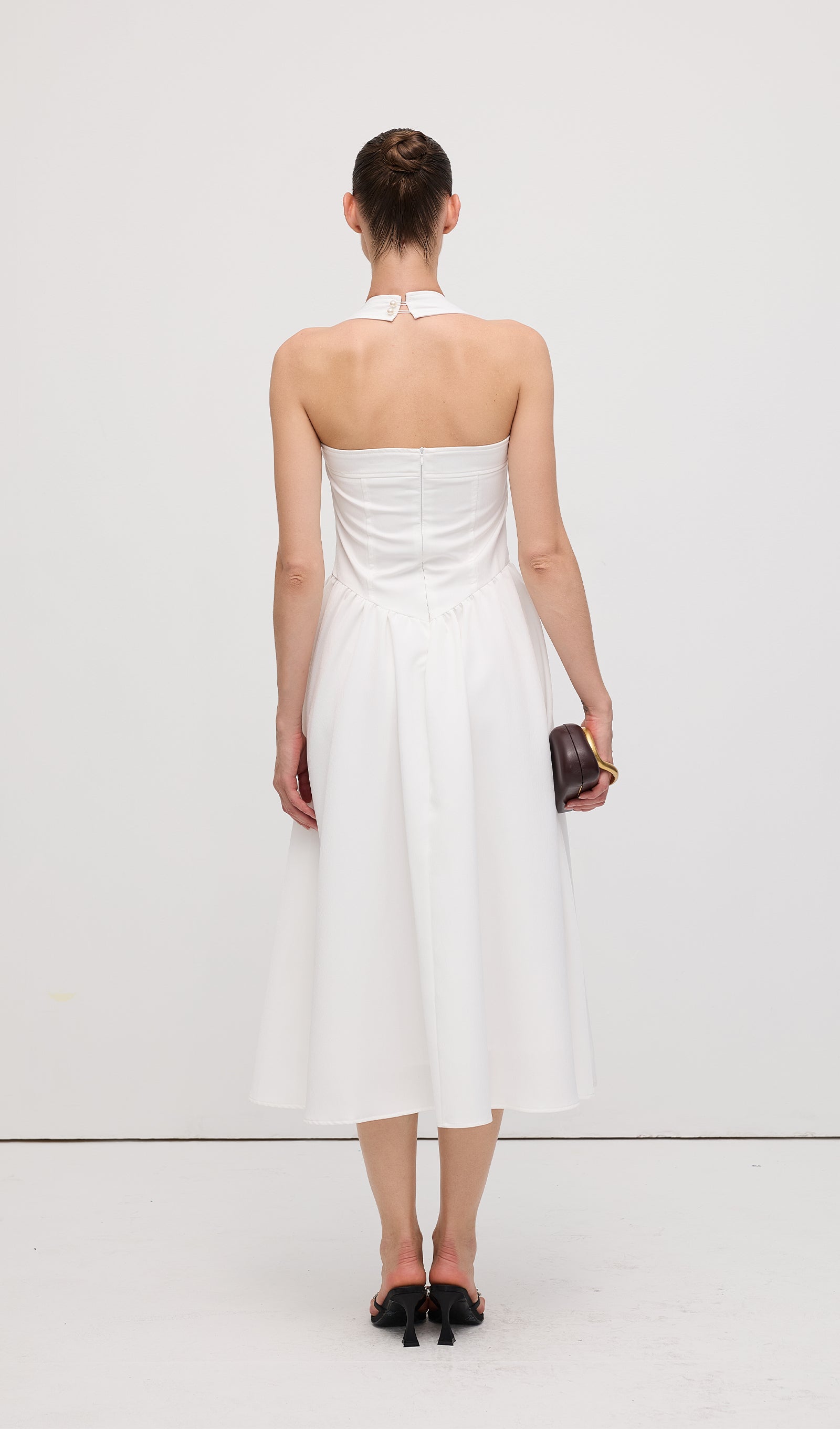 Düz Askılı Midi Elbise