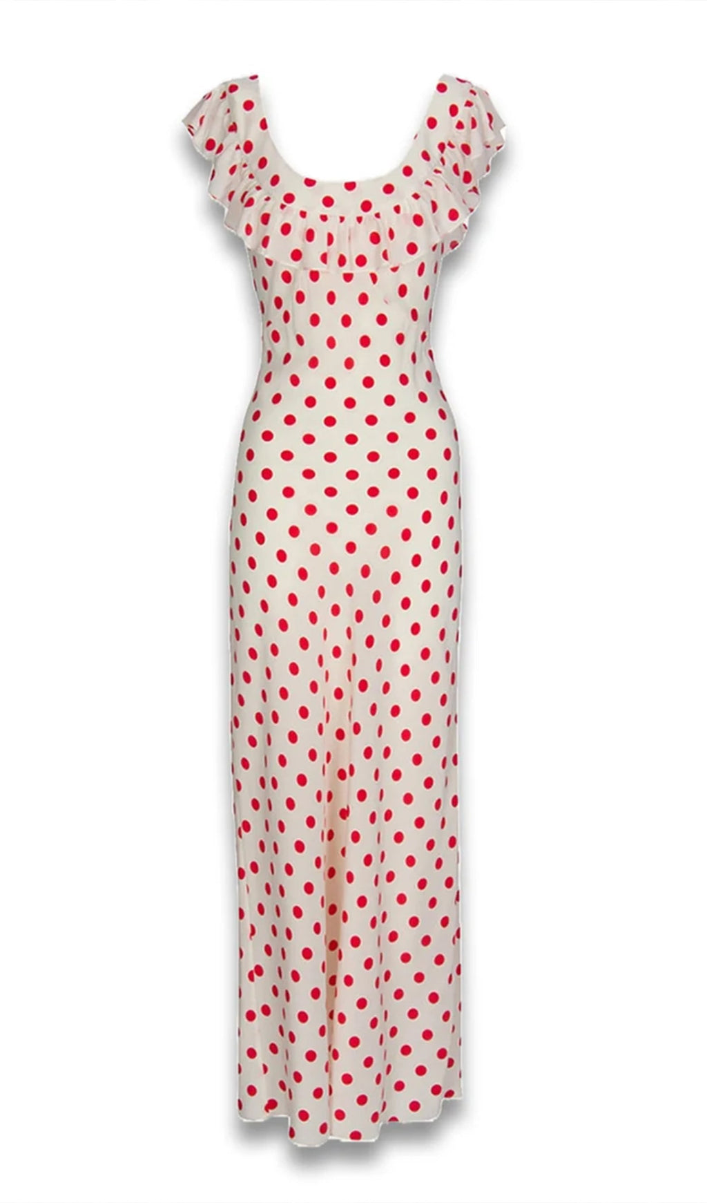 Polka Dot Uzun Elbise