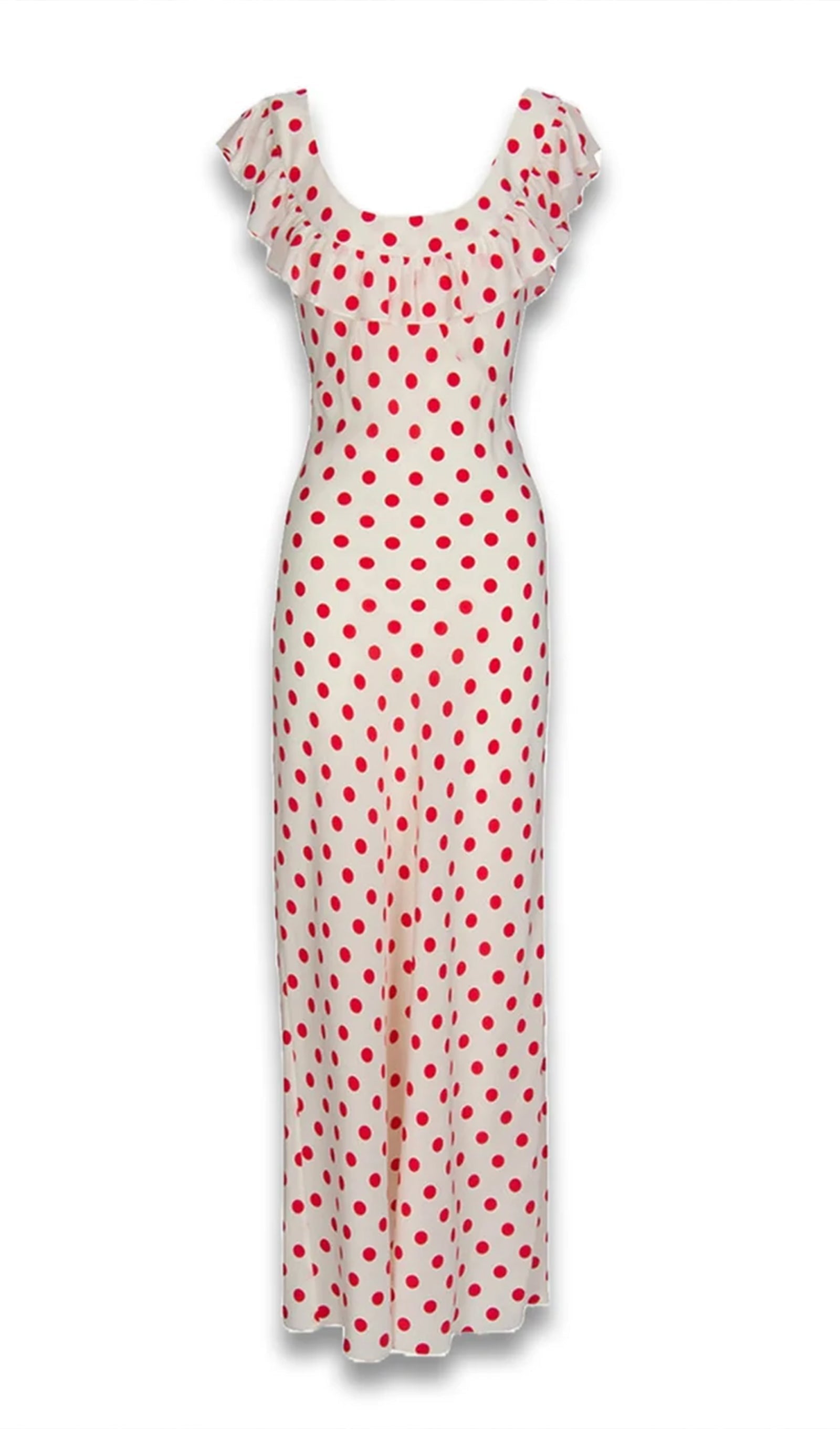 Polka Dot Uzun Elbise