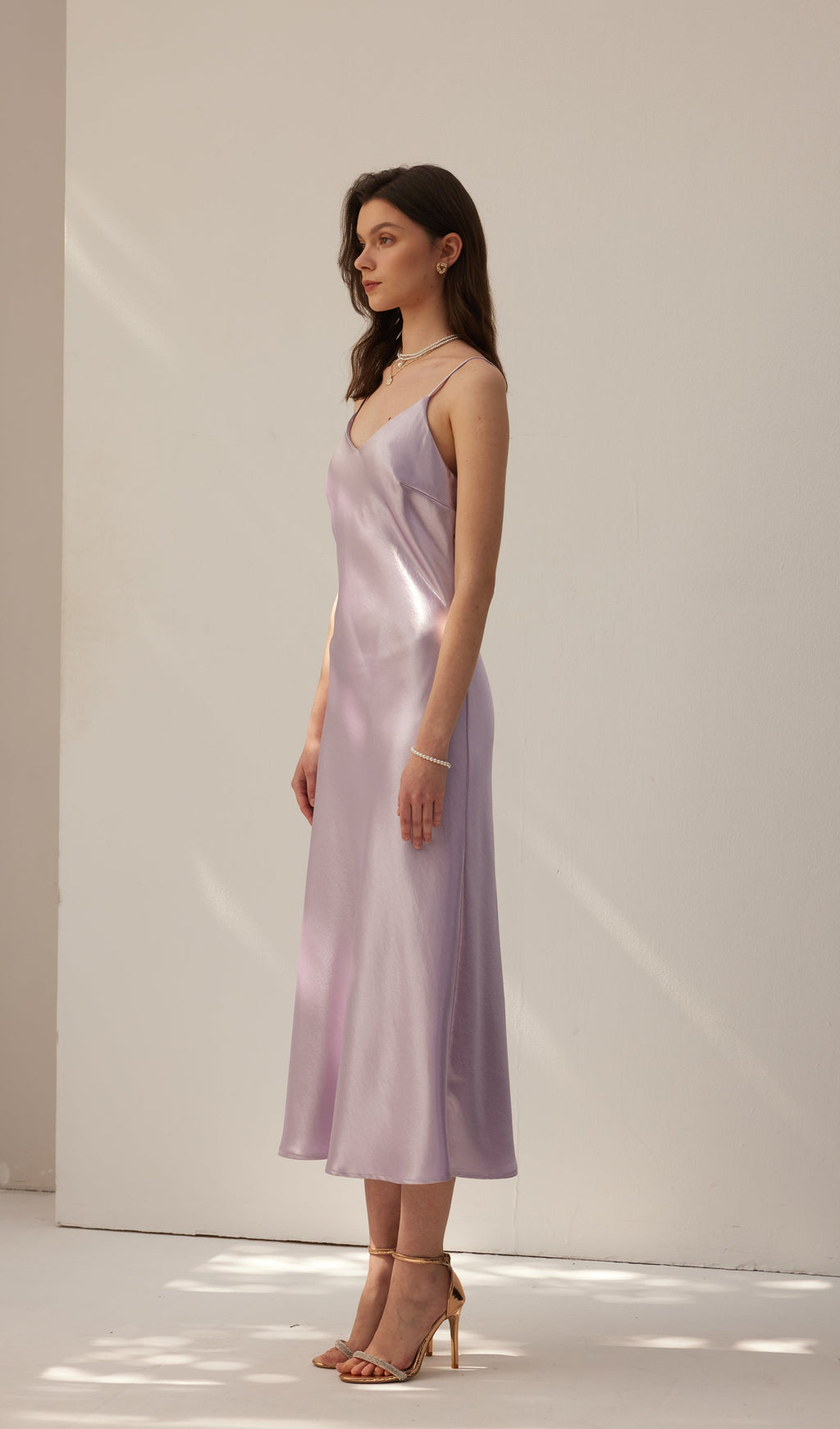 Saten Yelek Midi Elbise