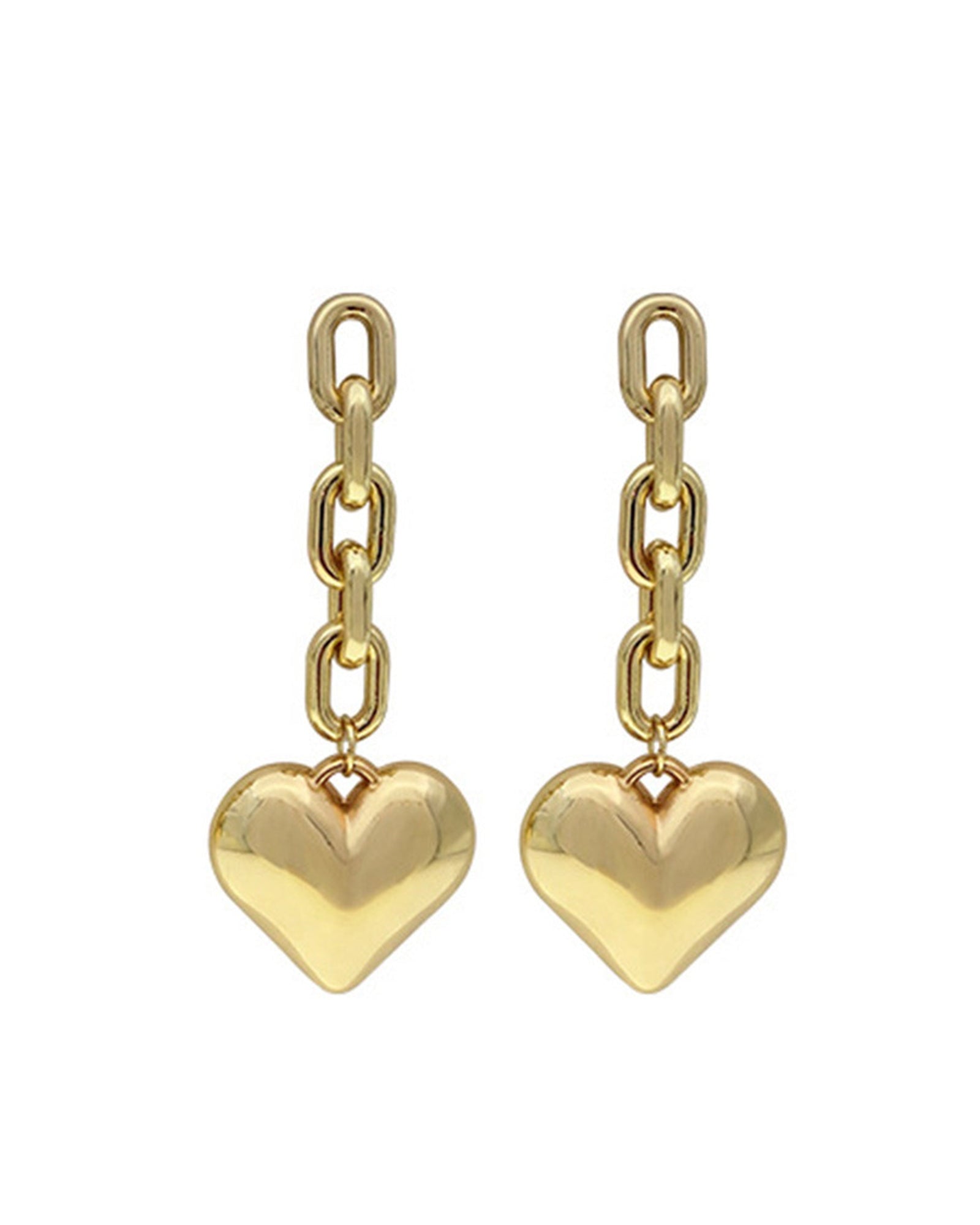 Zincir Kalp Sallantılı Damla Küpeler